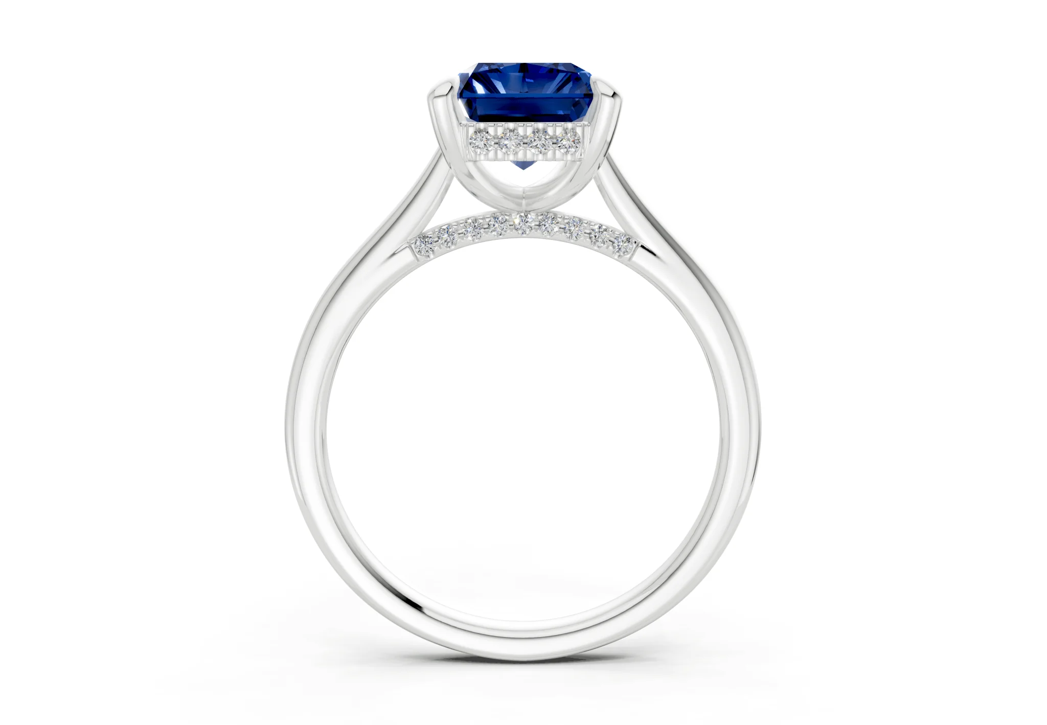 Piper Sapphire Gemstone Solitaire Radiant Cut 2.2mm Engagement Ring - Image 8