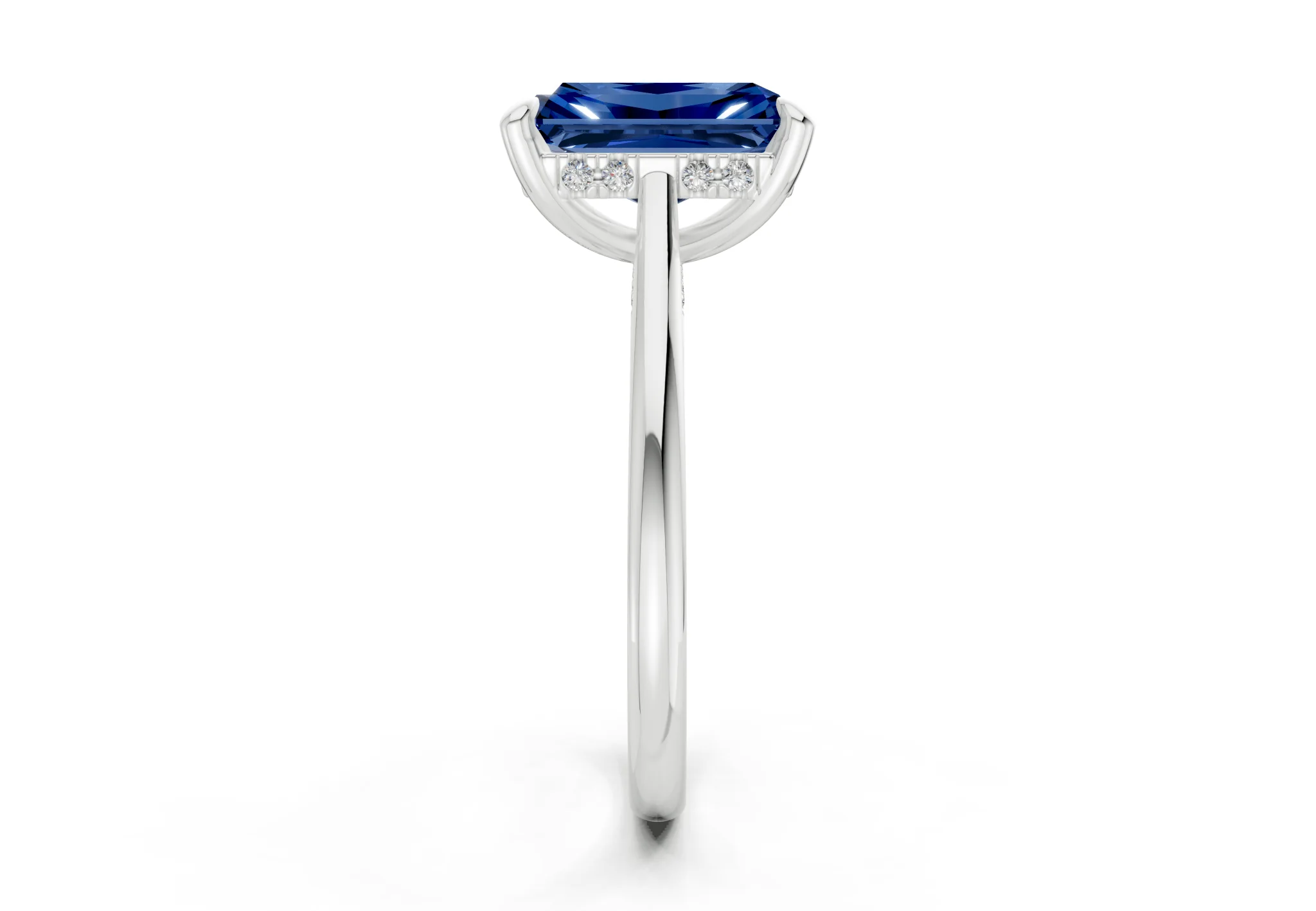 Piper Sapphire Gemstone Solitaire Radiant Cut 2mm Engagement Ring - Image 9