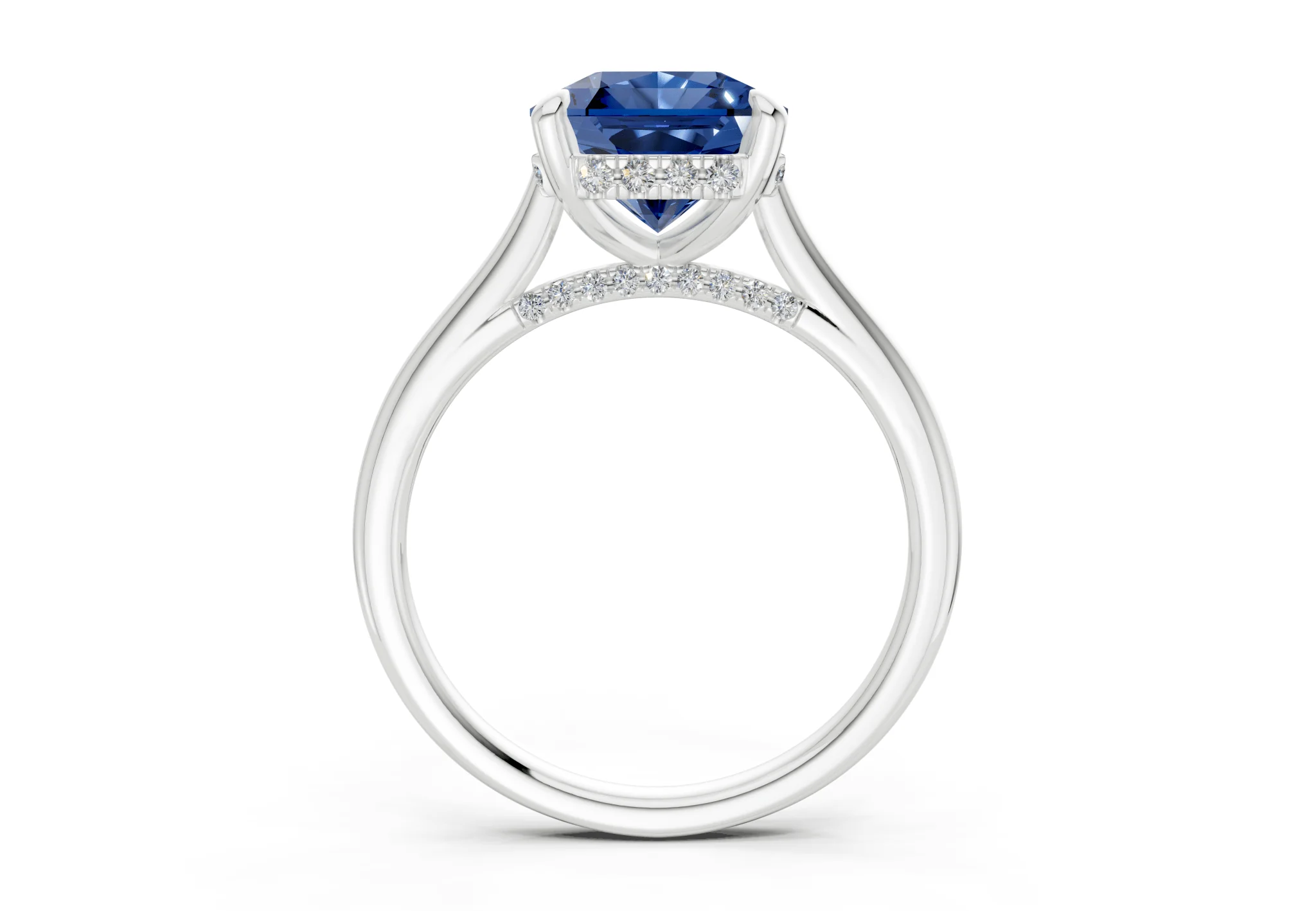 Piper Sapphire Gemstone Solitaire Radiant Squareuare Cut 1.8mm Engagement Ring - Image 8