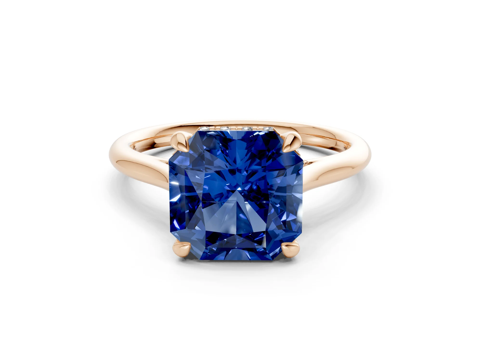 Piper Sapphire Gemstone Solitaire Radiant Squareuare Cut 2.3mm Engagement Ring - Image 4