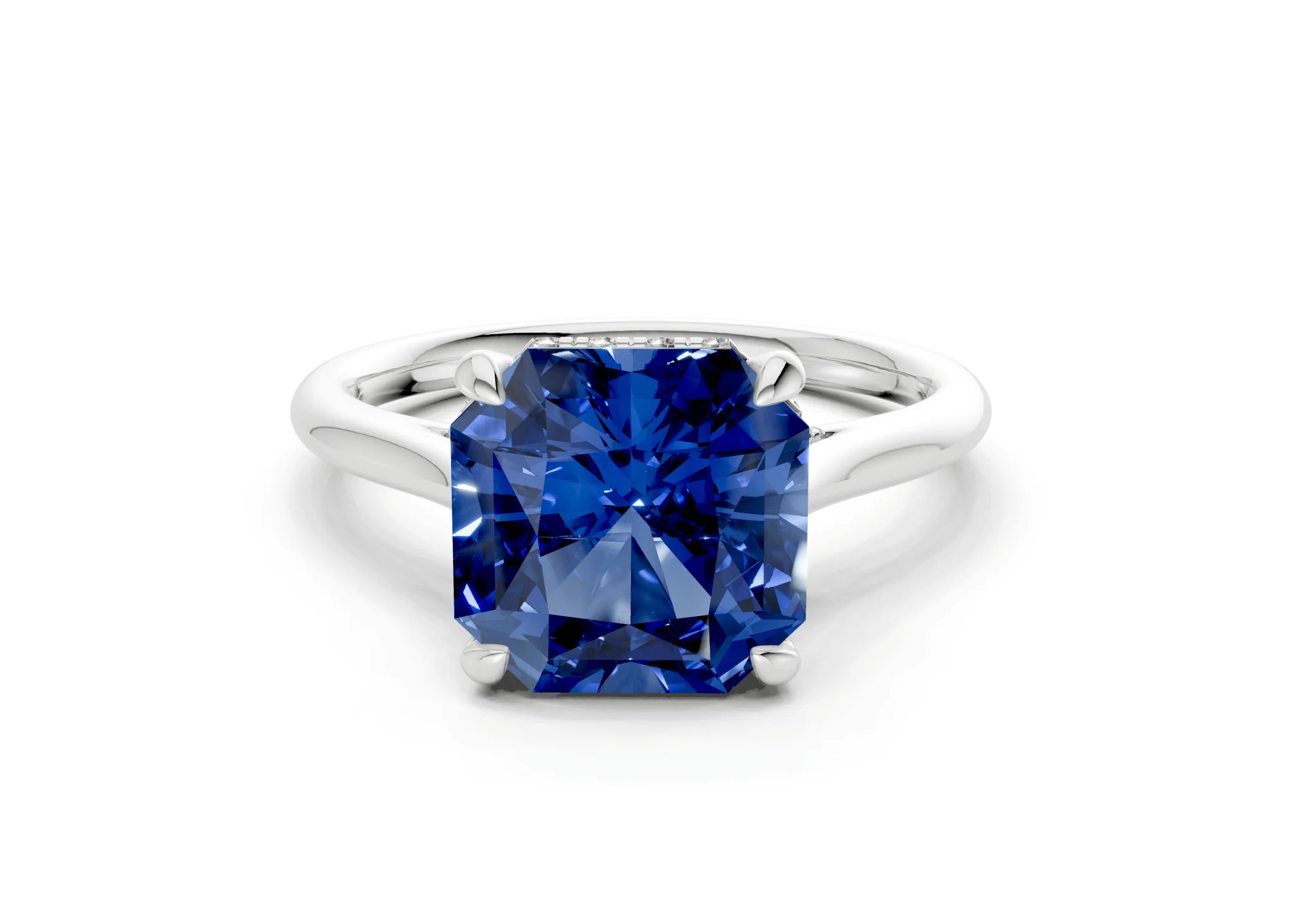 Piper Sapphire Gemstone Solitaire Radiant Squareuare Cut 2.3mm Engagement Ring - Image 7