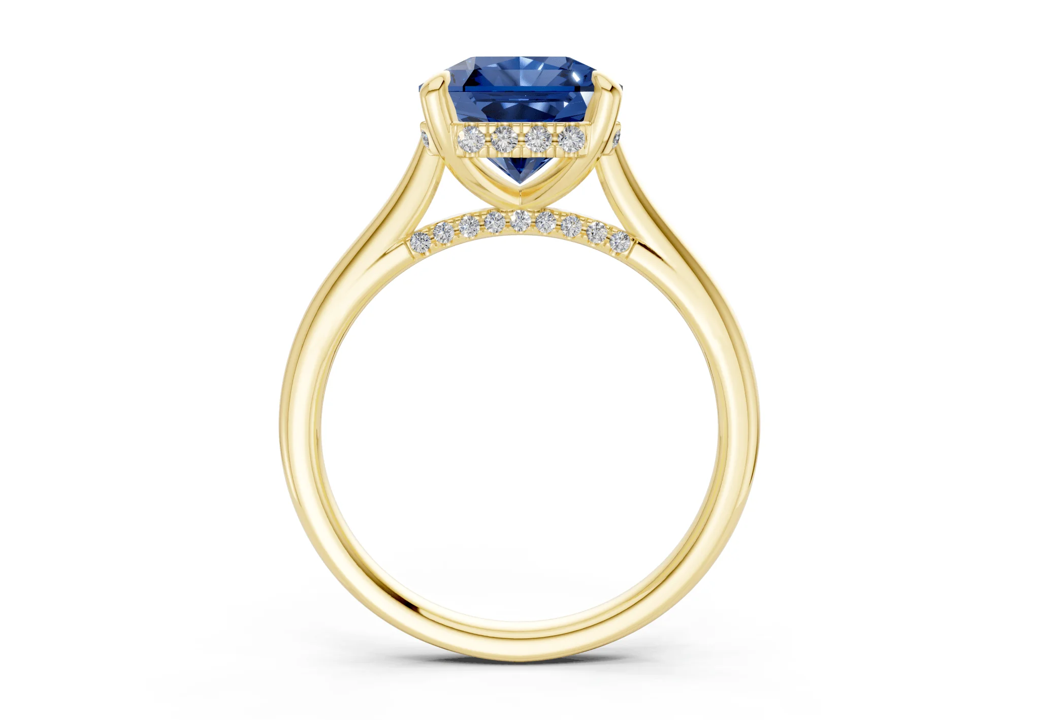 Piper Sapphire Gemstone Solitaire Radiant Squareuare Cut 2mm Engagement Ring - Image 2