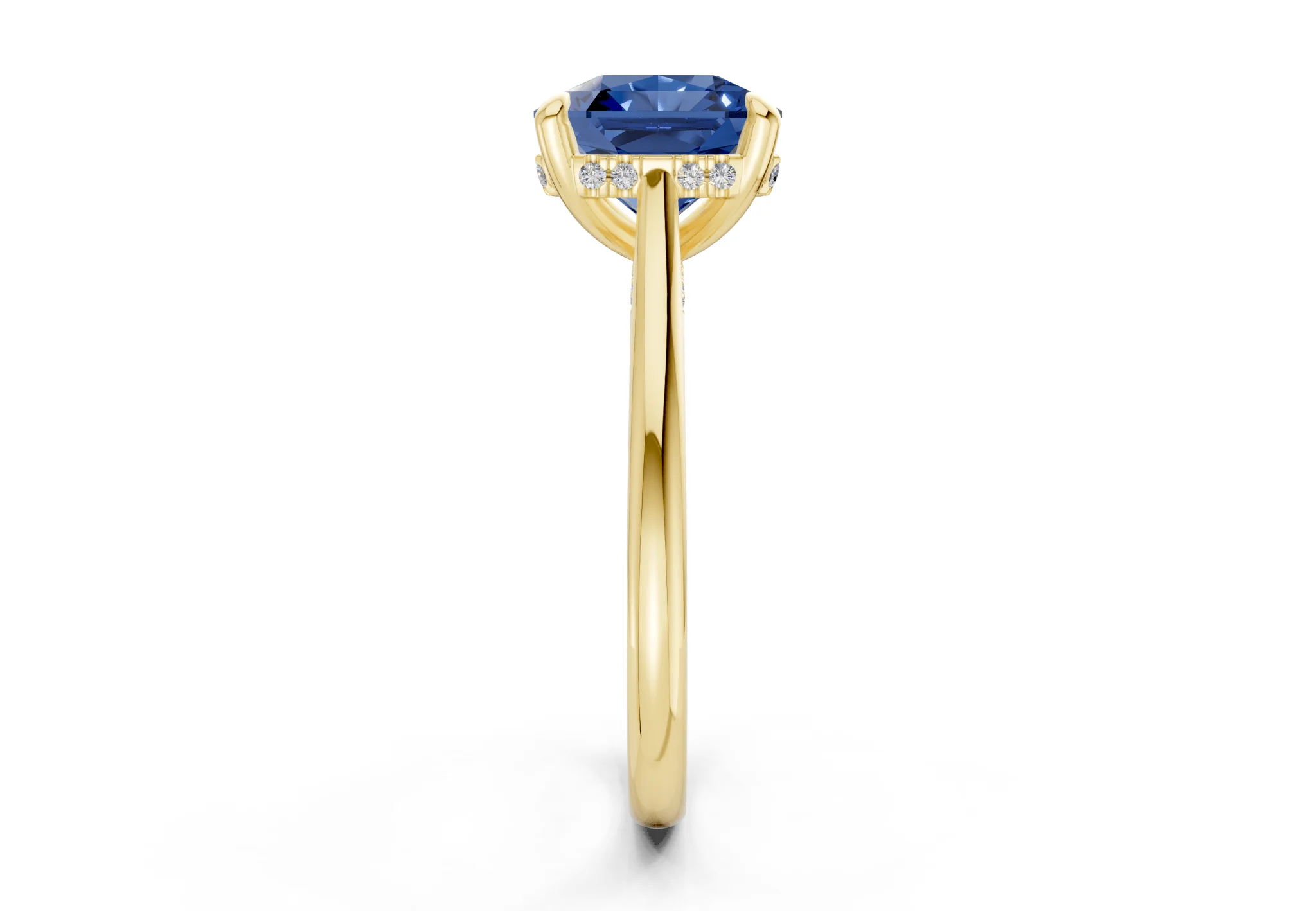 Piper Sapphire Gemstone Solitaire Radiant Squareuare Cut 2mm Engagement Ring - Image 3