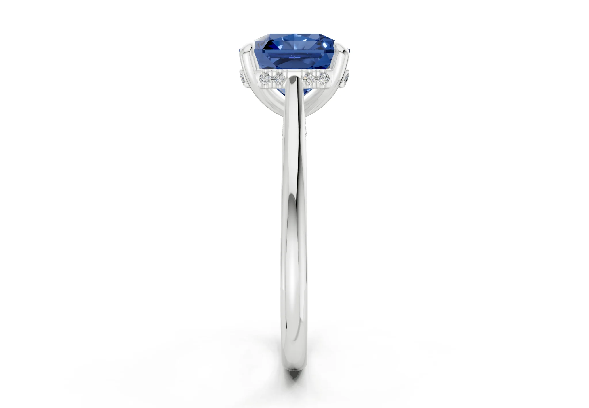 Piper Sapphire Gemstone Solitaire Radiant Squareuare Cut 2mm Engagement Ring - Image 9