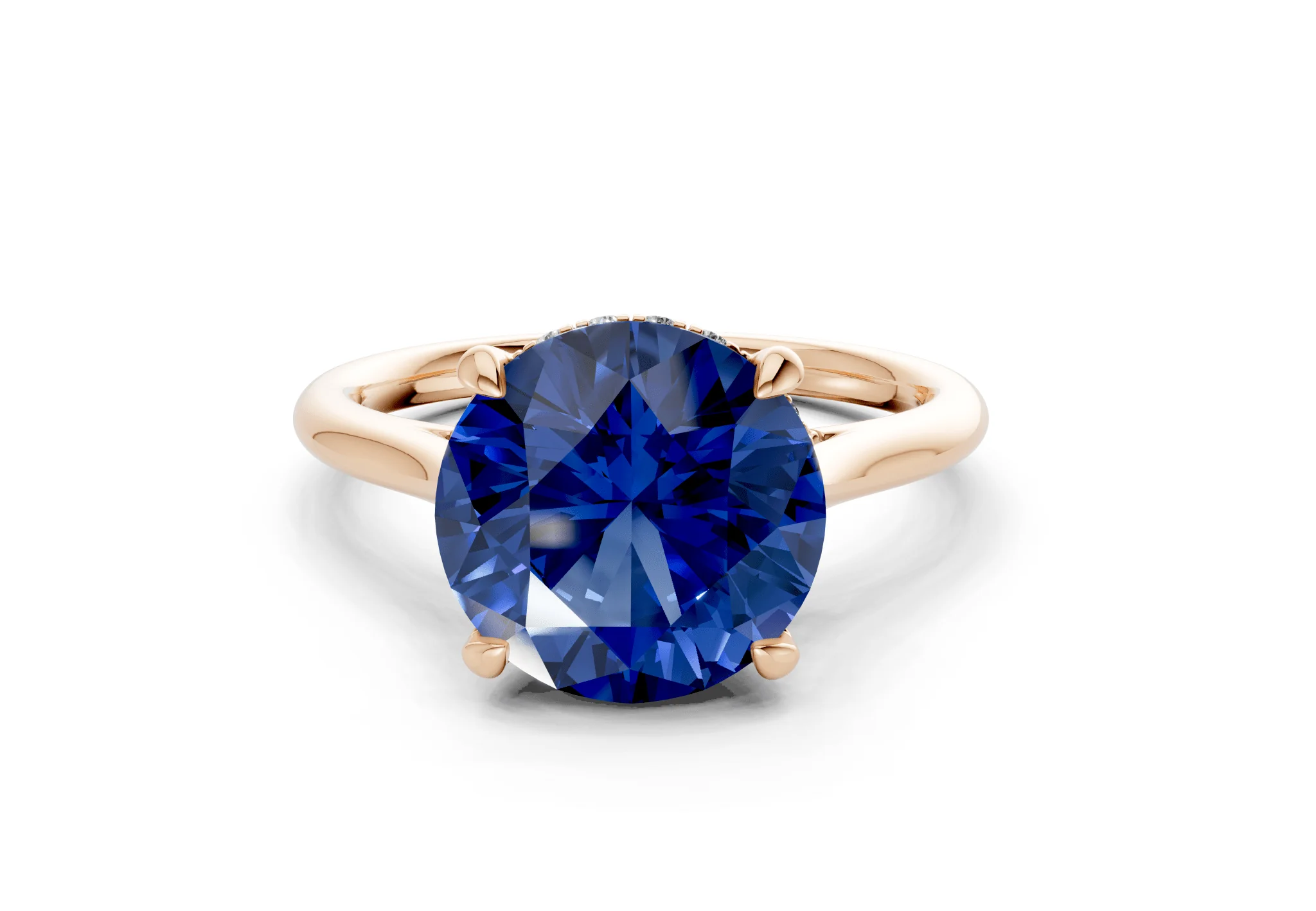 Piper Sapphire Gemstone Solitaire Round Cut 1.8mm Engagement Ring - Image 4