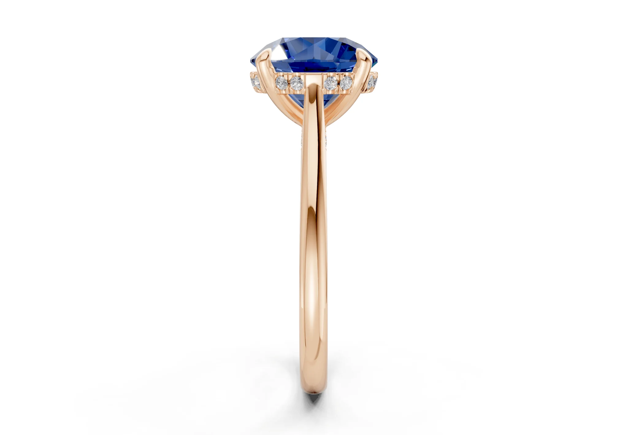 Piper Sapphire Gemstone Solitaire Round Cut 1.8mm Engagement Ring - Image 6