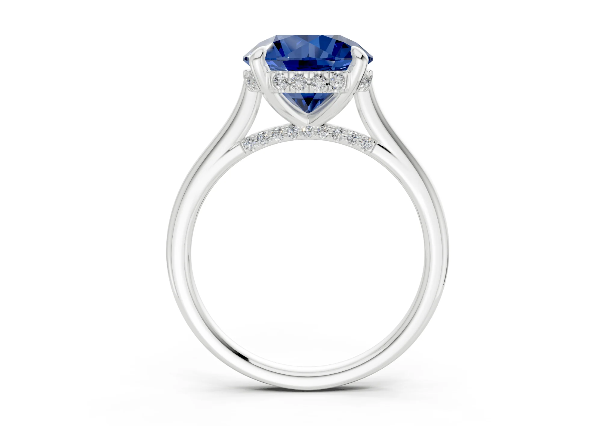 Piper Sapphire Gemstone Solitaire Round Cut 1.8mm Engagement Ring - Image 8