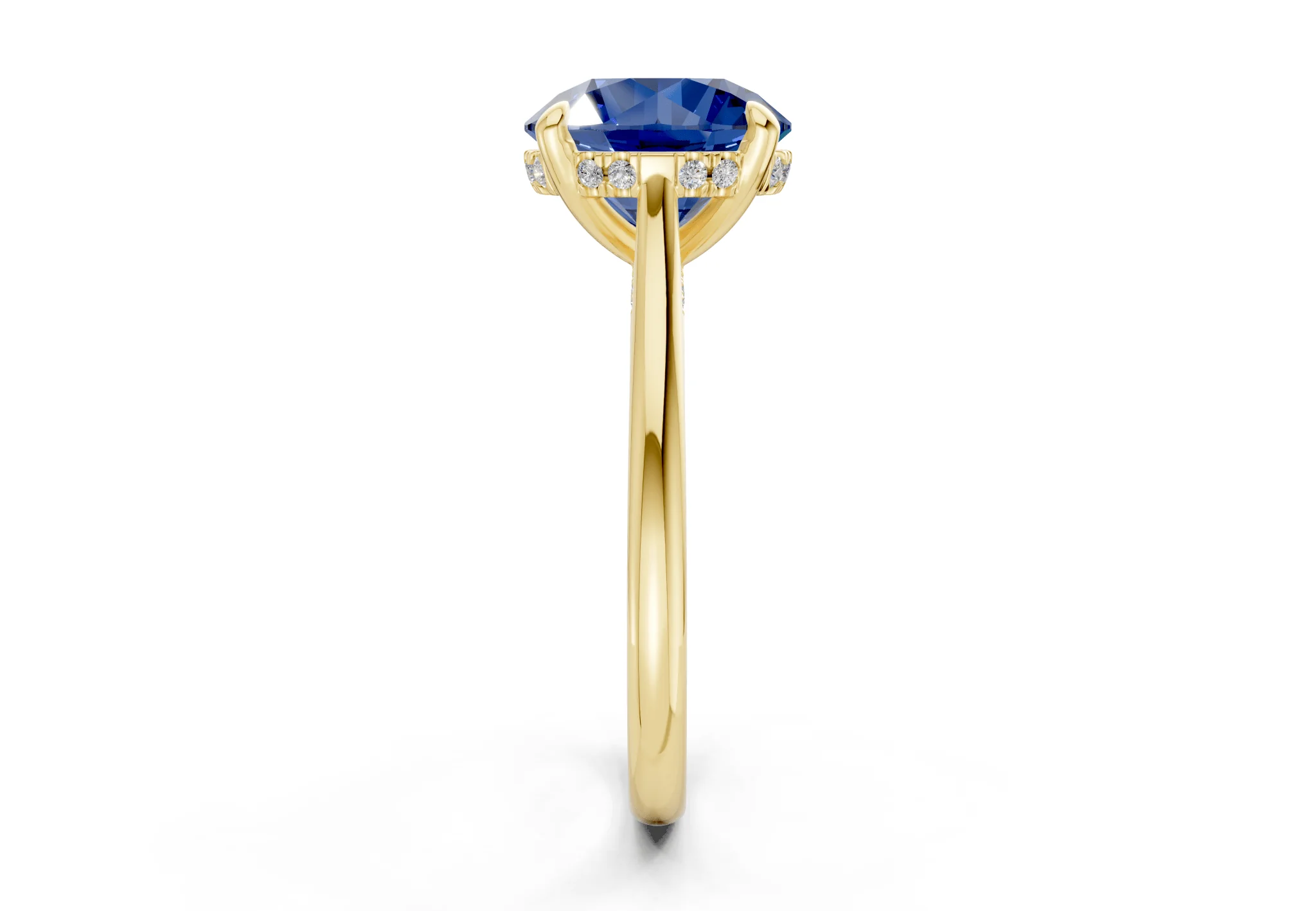 Piper Sapphire Gemstone Solitaire Round Cut 2.3mm Engagement Ring - Image 3