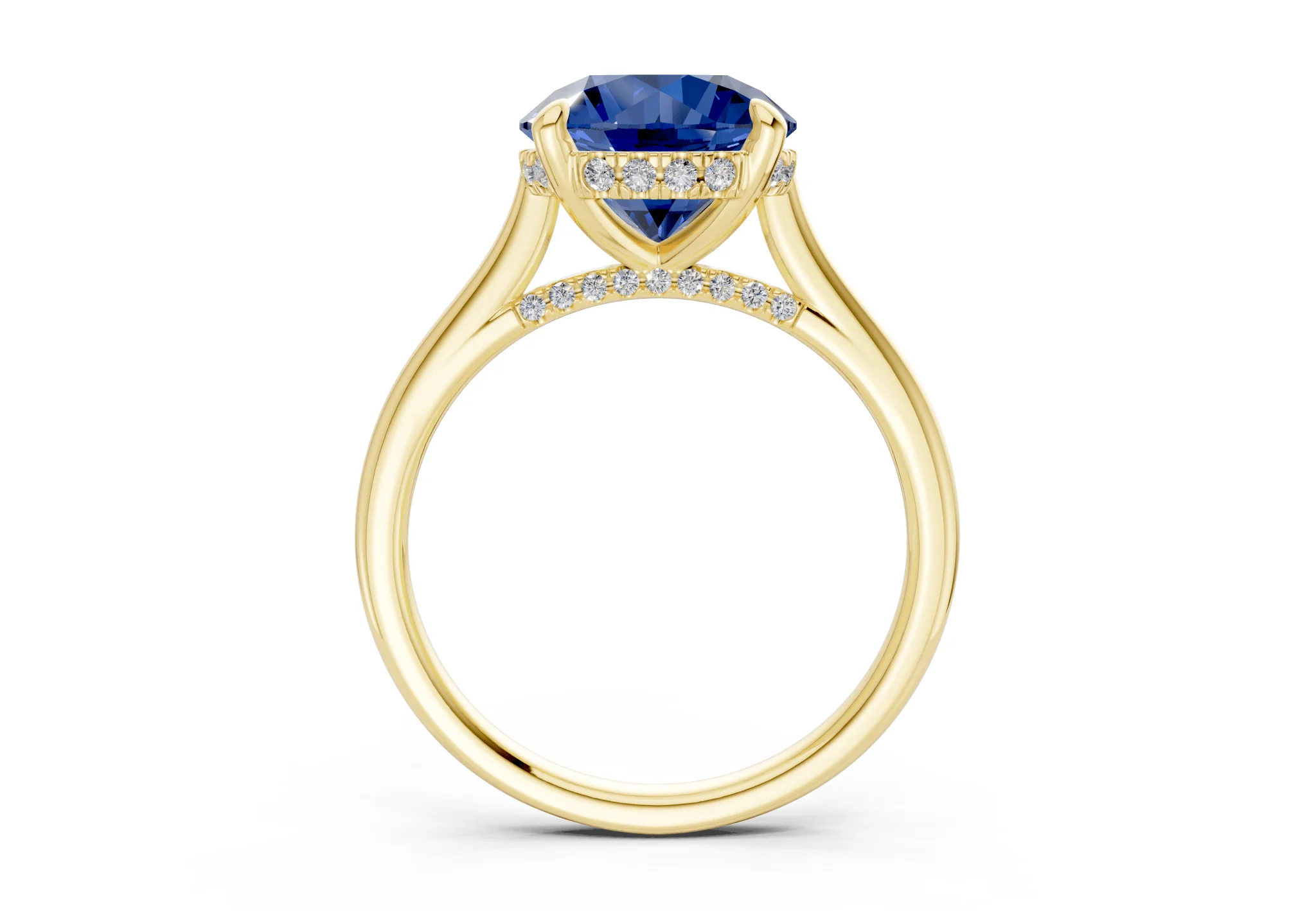 Piper Sapphire Gemstone Solitaire Round Cut 2mm Engagement Ring - Image 2