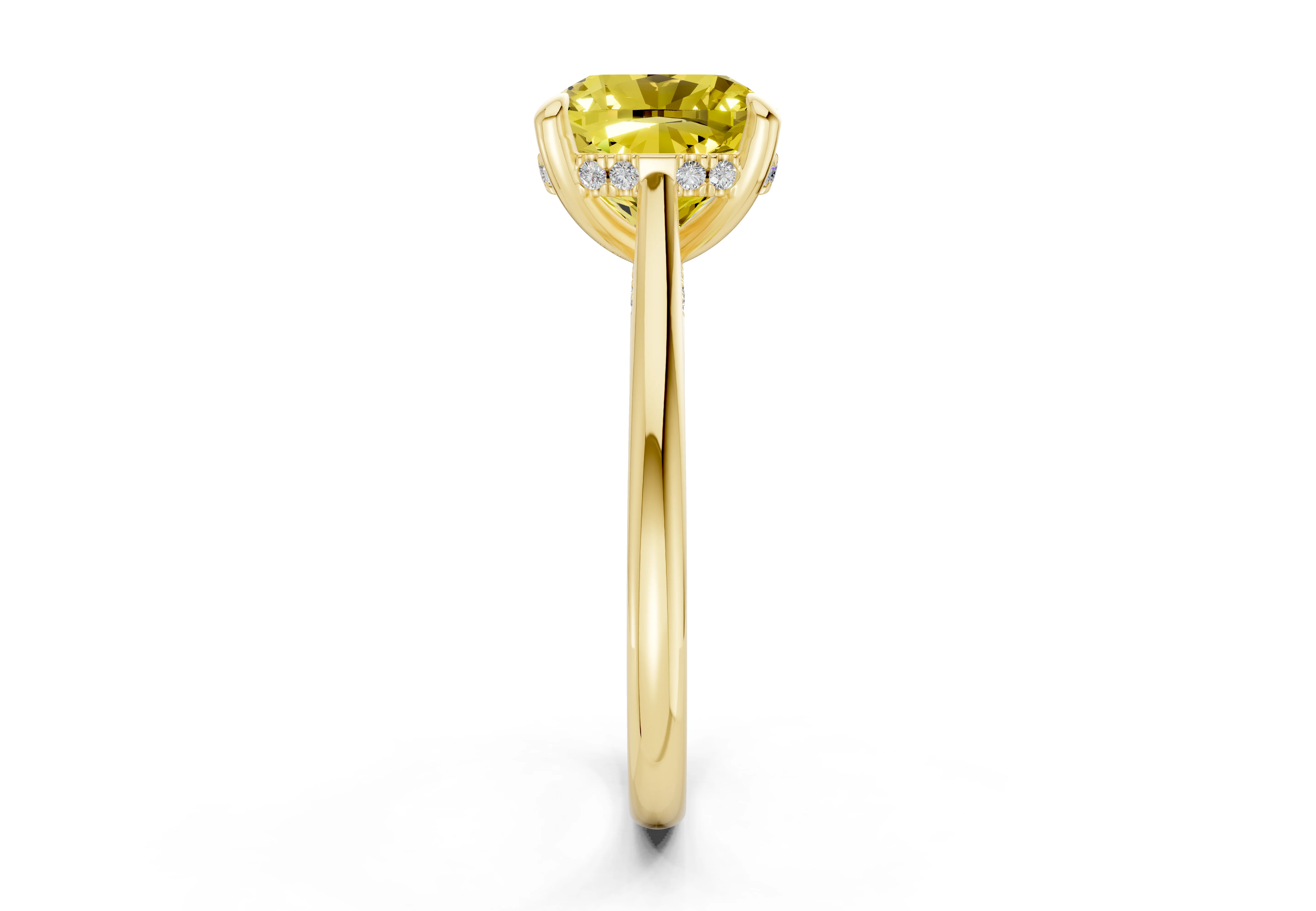 Piper Yellow Diamond Solitaire Cushion Squareuare Cut 1.8mm Engagement Ring - Image 3
