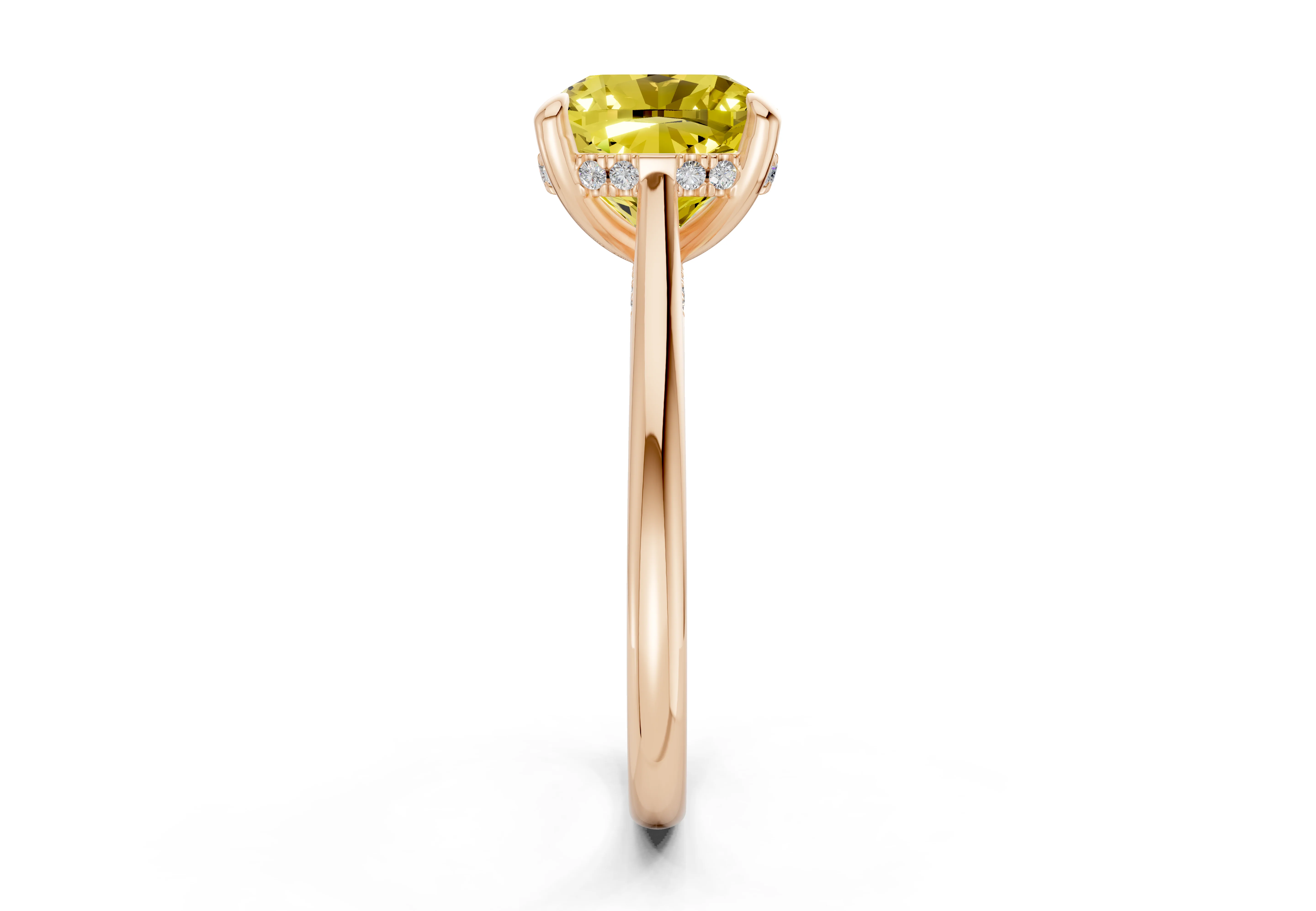Piper Yellow Diamond Solitaire Cushion Squareuare Cut 1.8mm Engagement Ring - Image 6