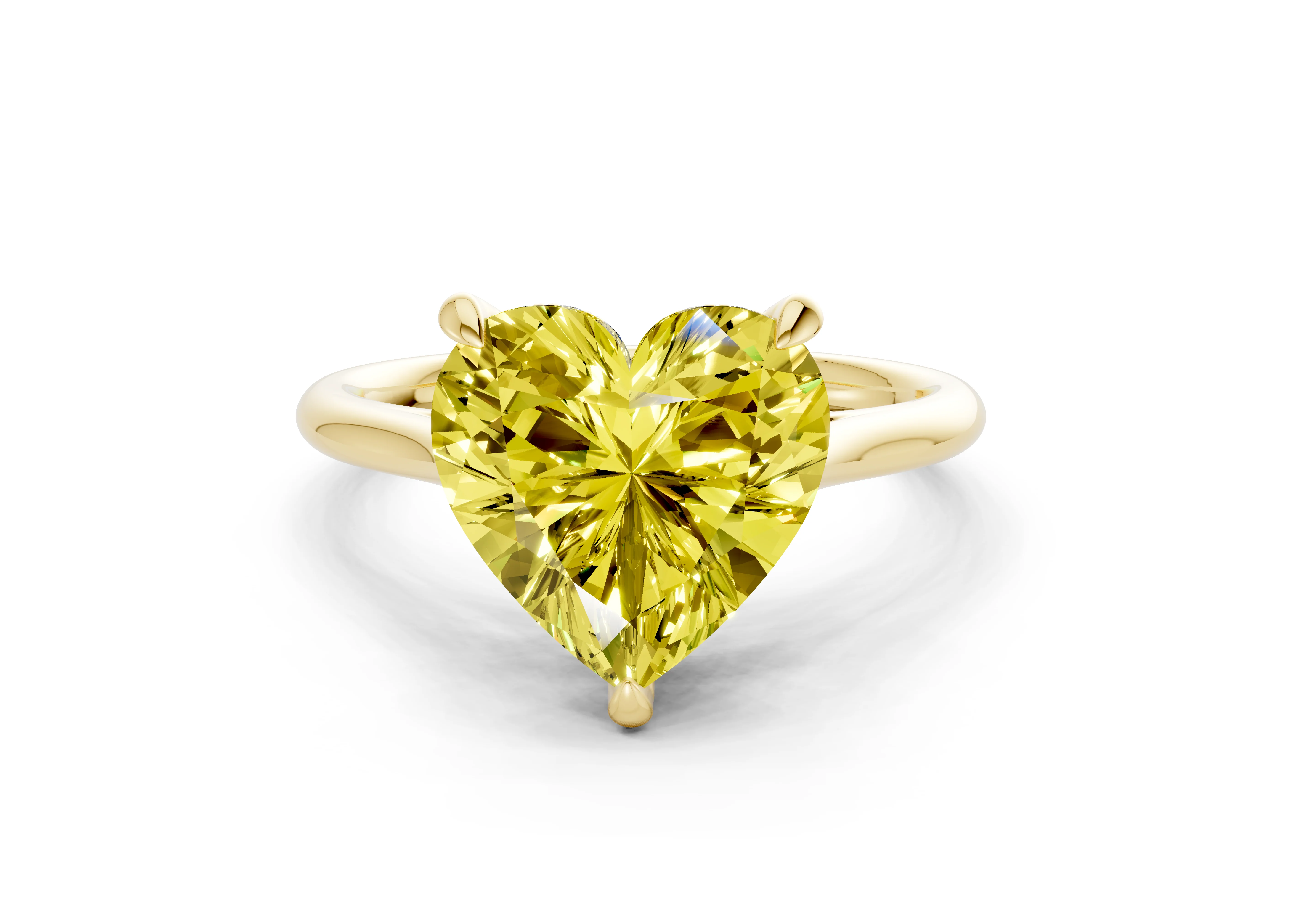 Piper Yellow Diamond Solitaire Heart Cut 1.8mm Engagement Ring