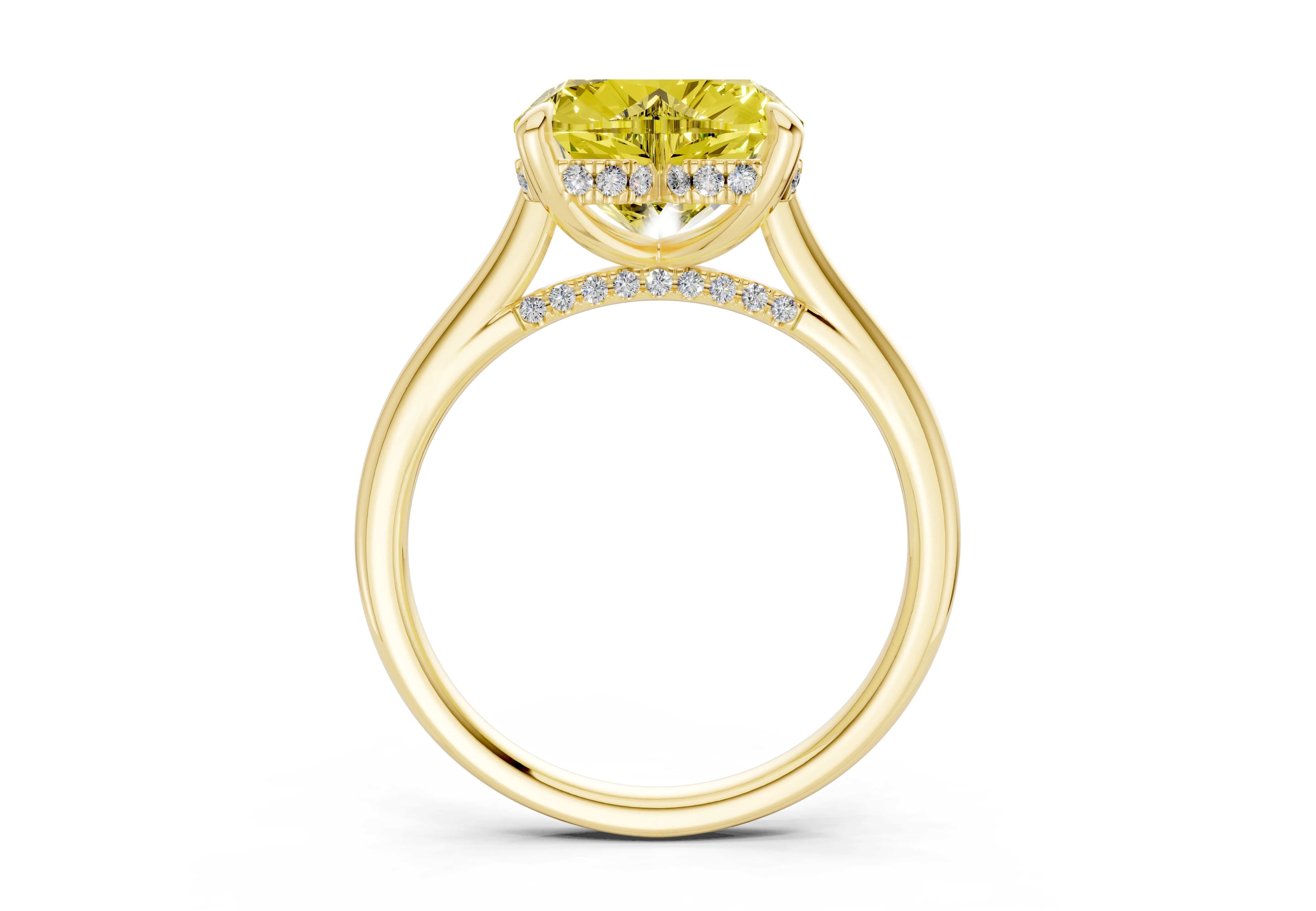 Piper Yellow Diamond Solitaire Heart Cut 1.8mm Engagement Ring - Image 2