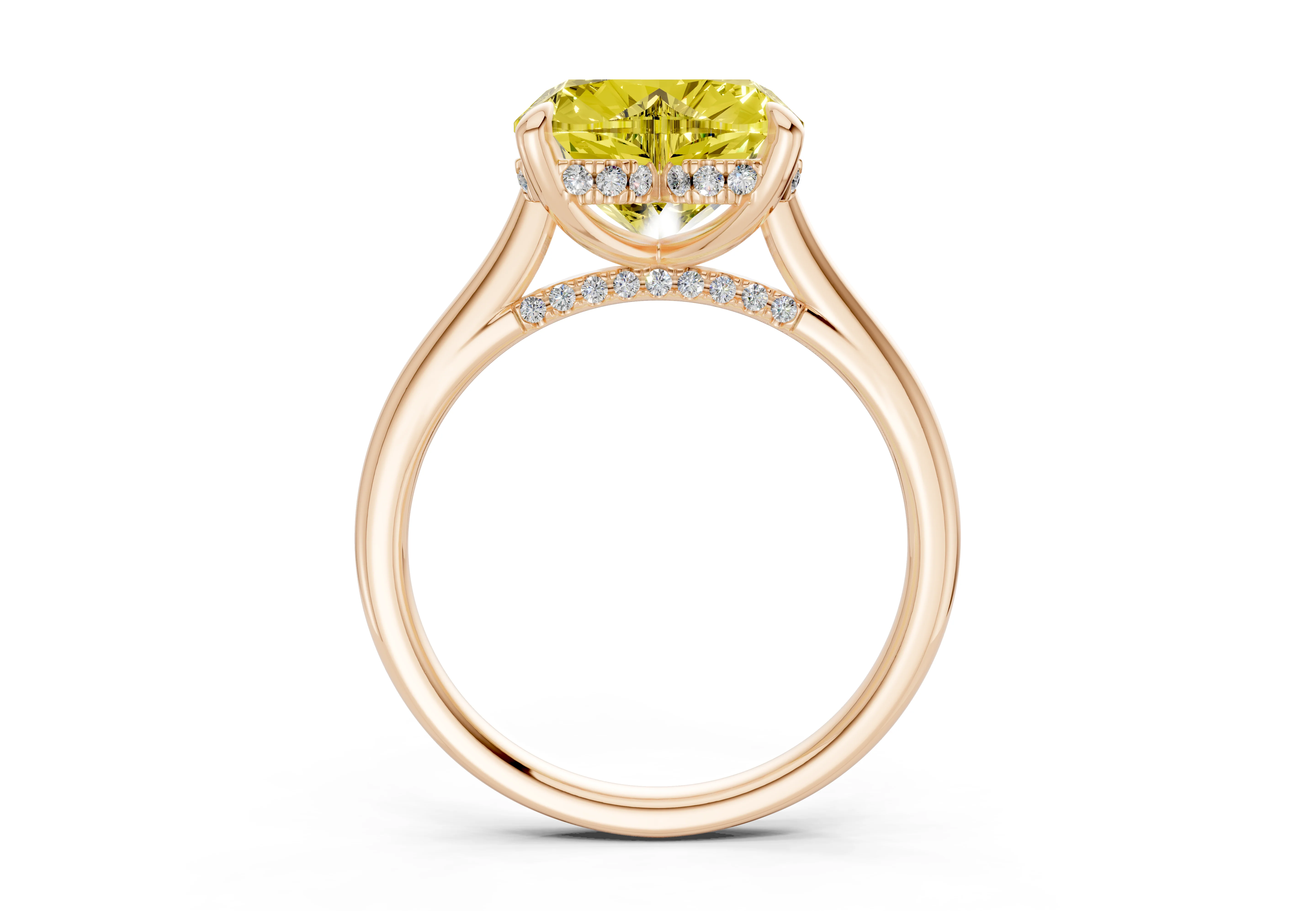 Piper Yellow Diamond Solitaire Heart Cut 1.8mm Engagement Ring - Image 5