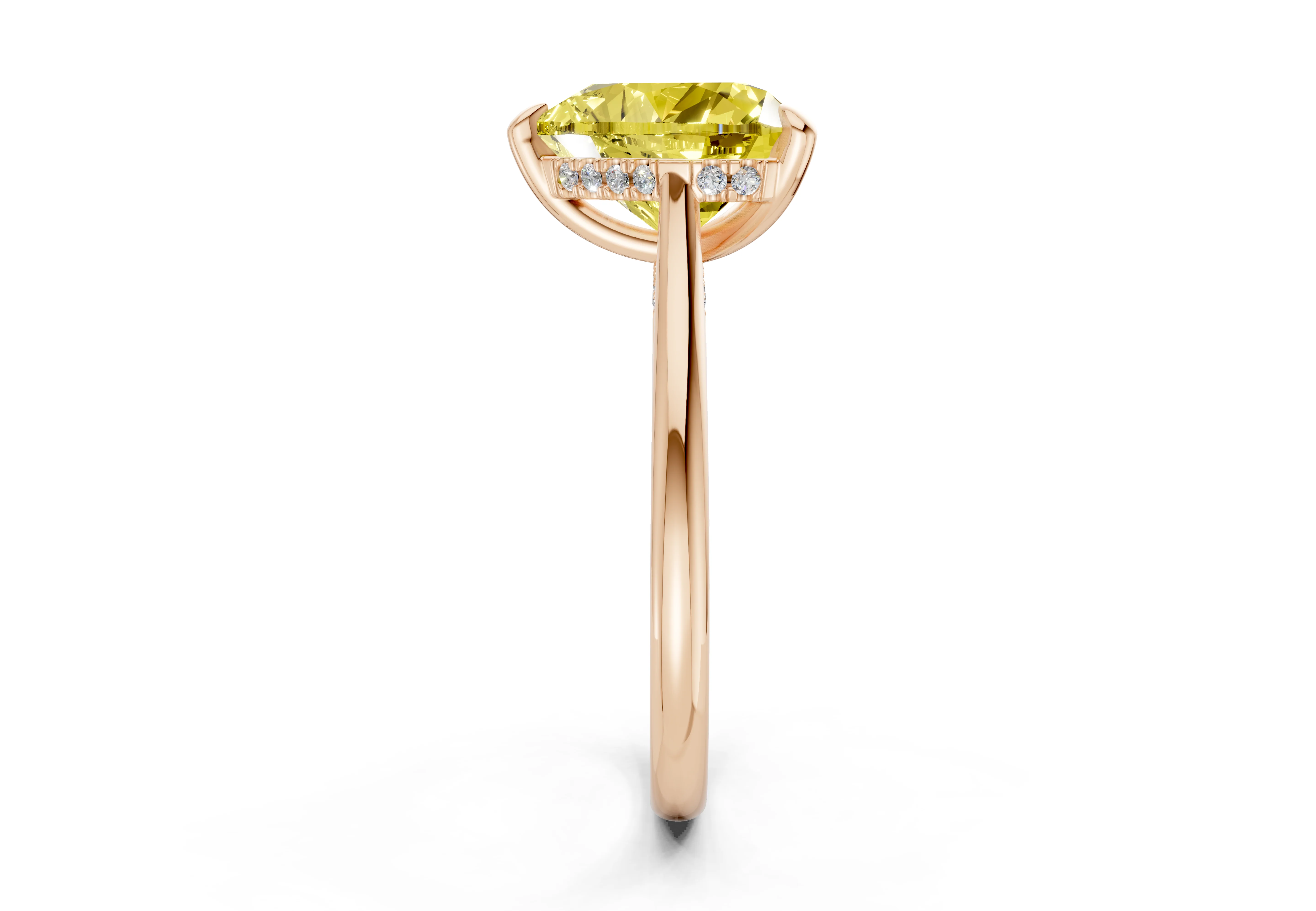 Piper Yellow Diamond Solitaire Heart Cut 1.8mm Engagement Ring - Image 6