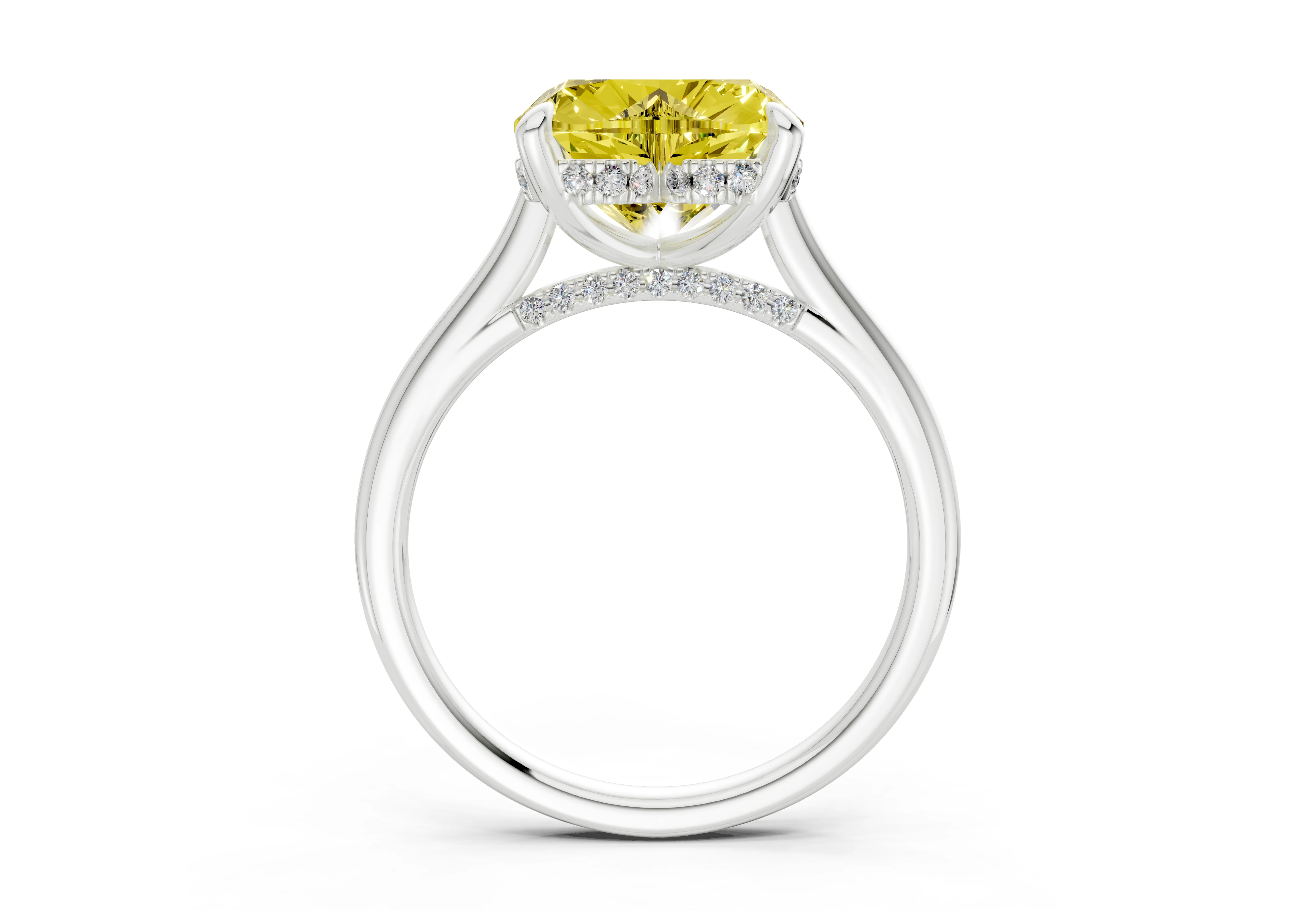 Piper Yellow Diamond Solitaire Heart Cut 1.8mm Engagement Ring - Image 8