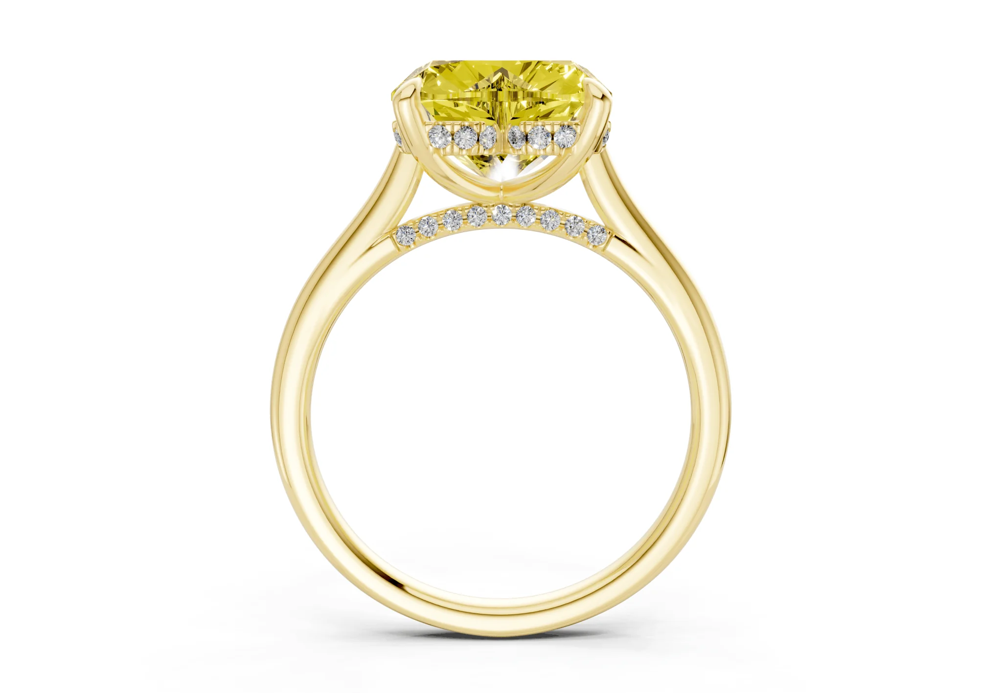 Piper Yellow Diamond Solitaire Heart Cut 2.3mm Engagement Ring - Image 2