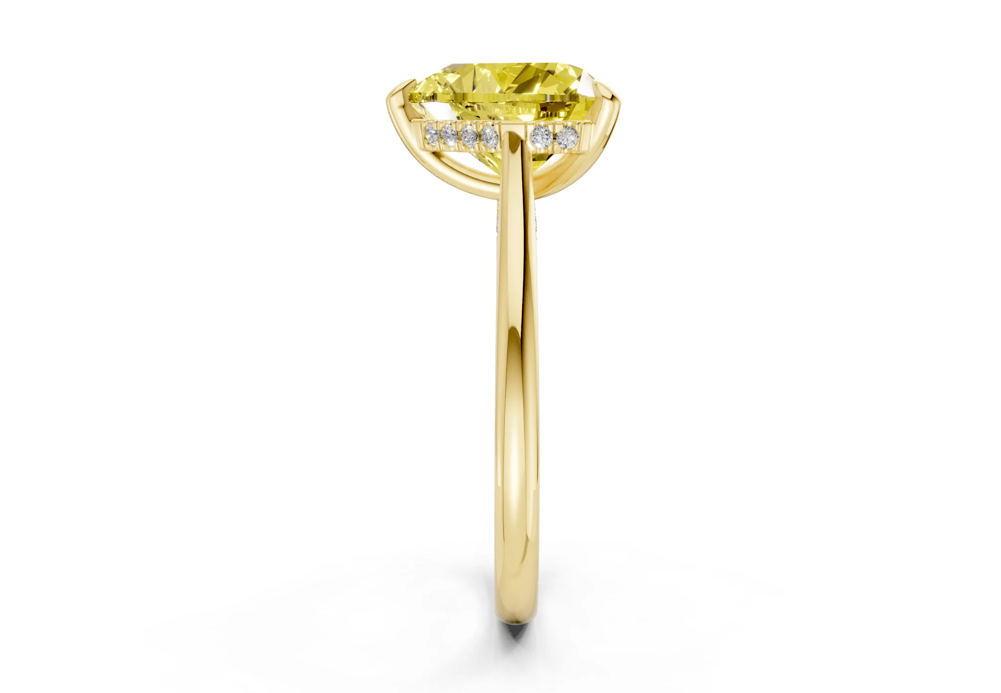Piper Yellow Diamond Solitaire Heart Cut 2.3mm Engagement Ring - Image 3