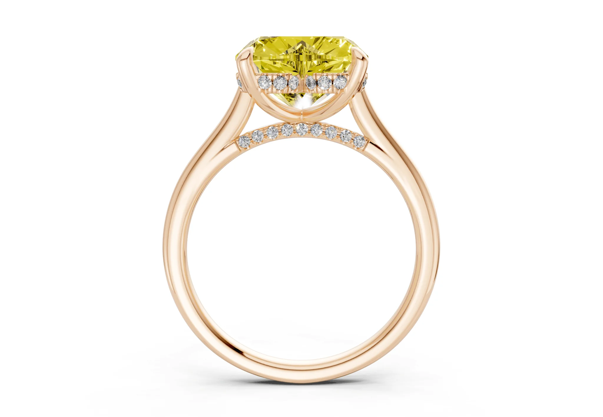 Piper Yellow Diamond Solitaire Heart Cut 2.3mm Engagement Ring - Image 5