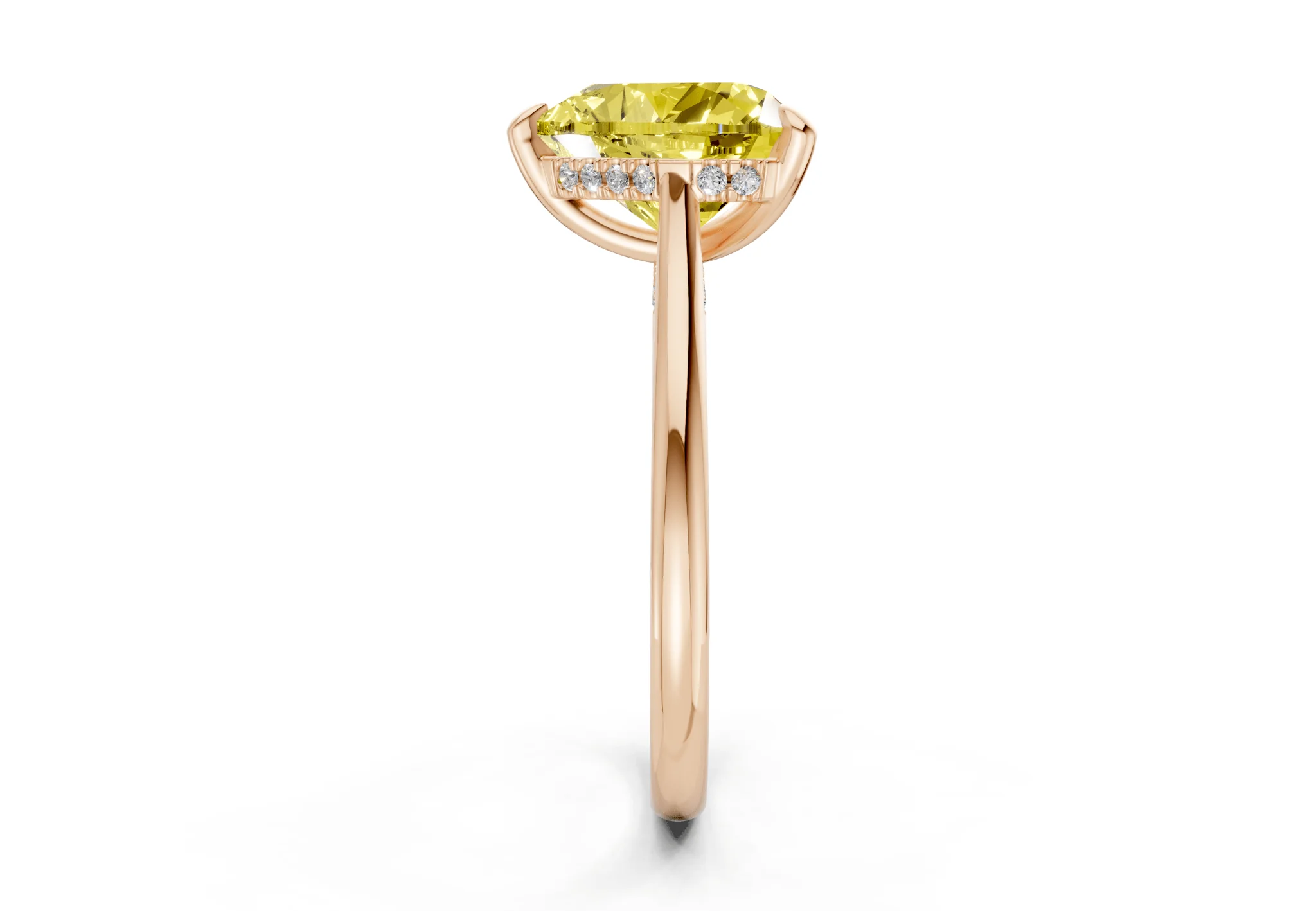 Piper Yellow Diamond Solitaire Heart Cut 2.3mm Engagement Ring - Image 6