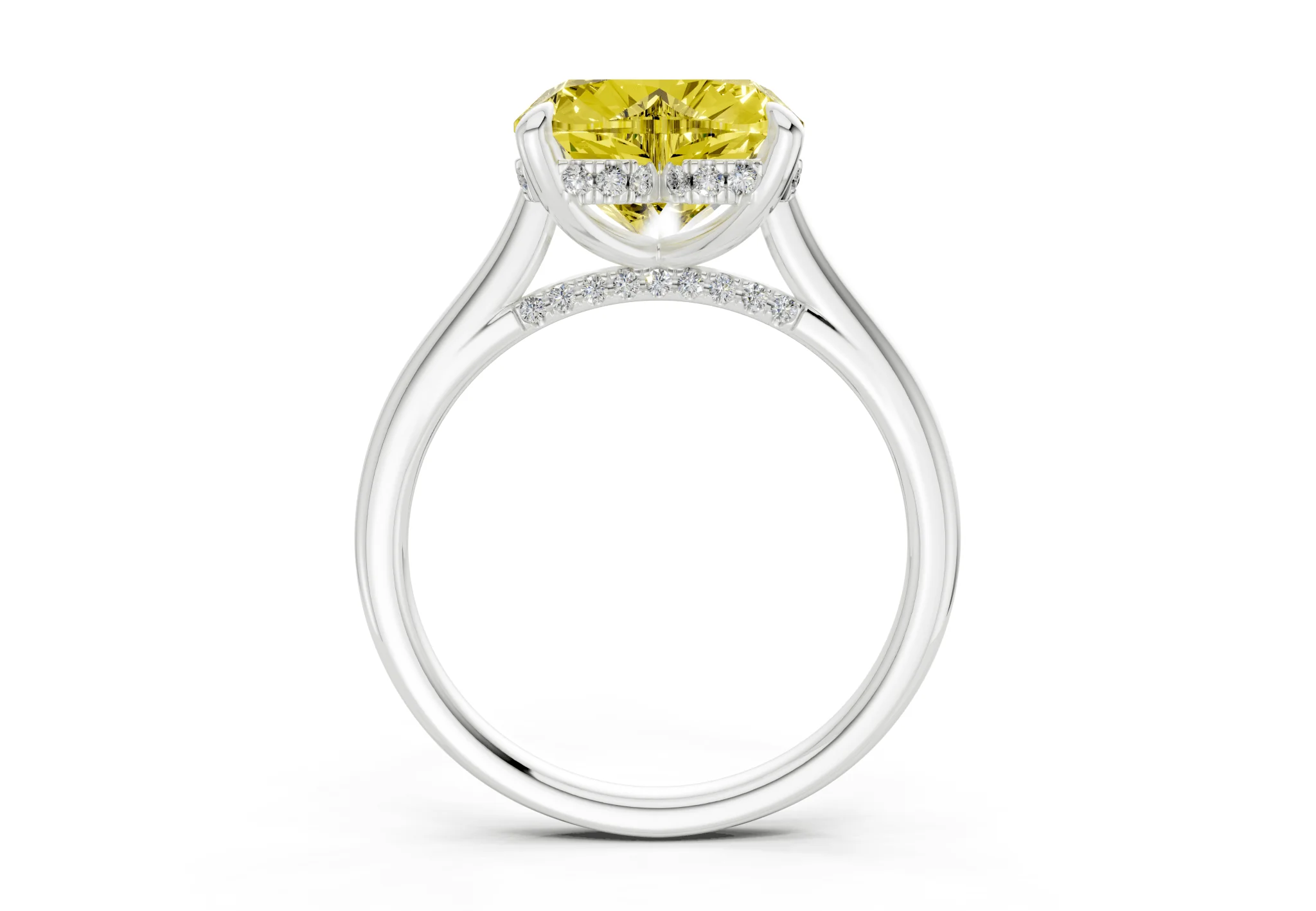Piper Yellow Diamond Solitaire Heart Cut 2.3mm Engagement Ring - Image 8
