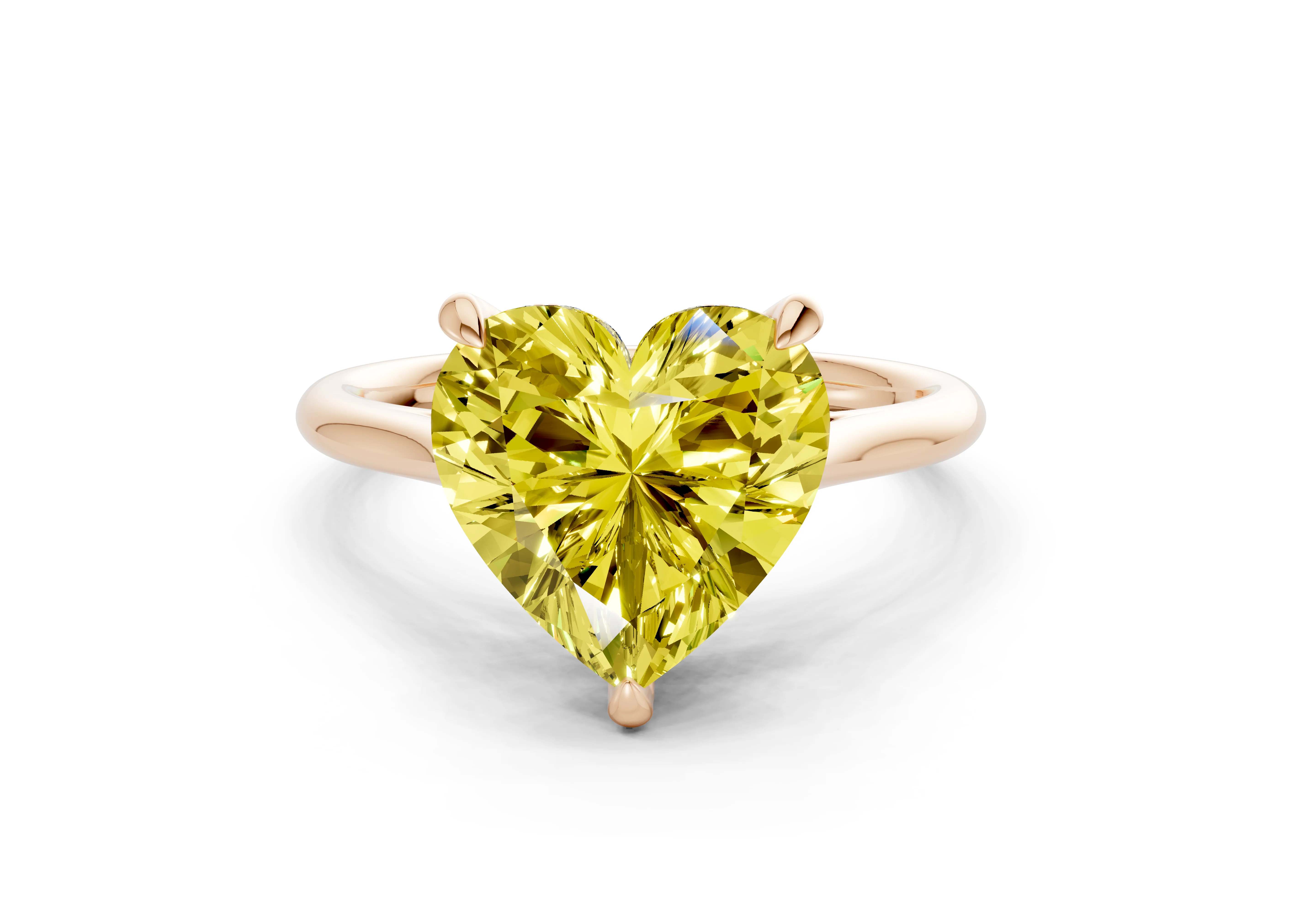 Piper Yellow Diamond Solitaire Heart Cut 2mm Engagement Ring - Image 4