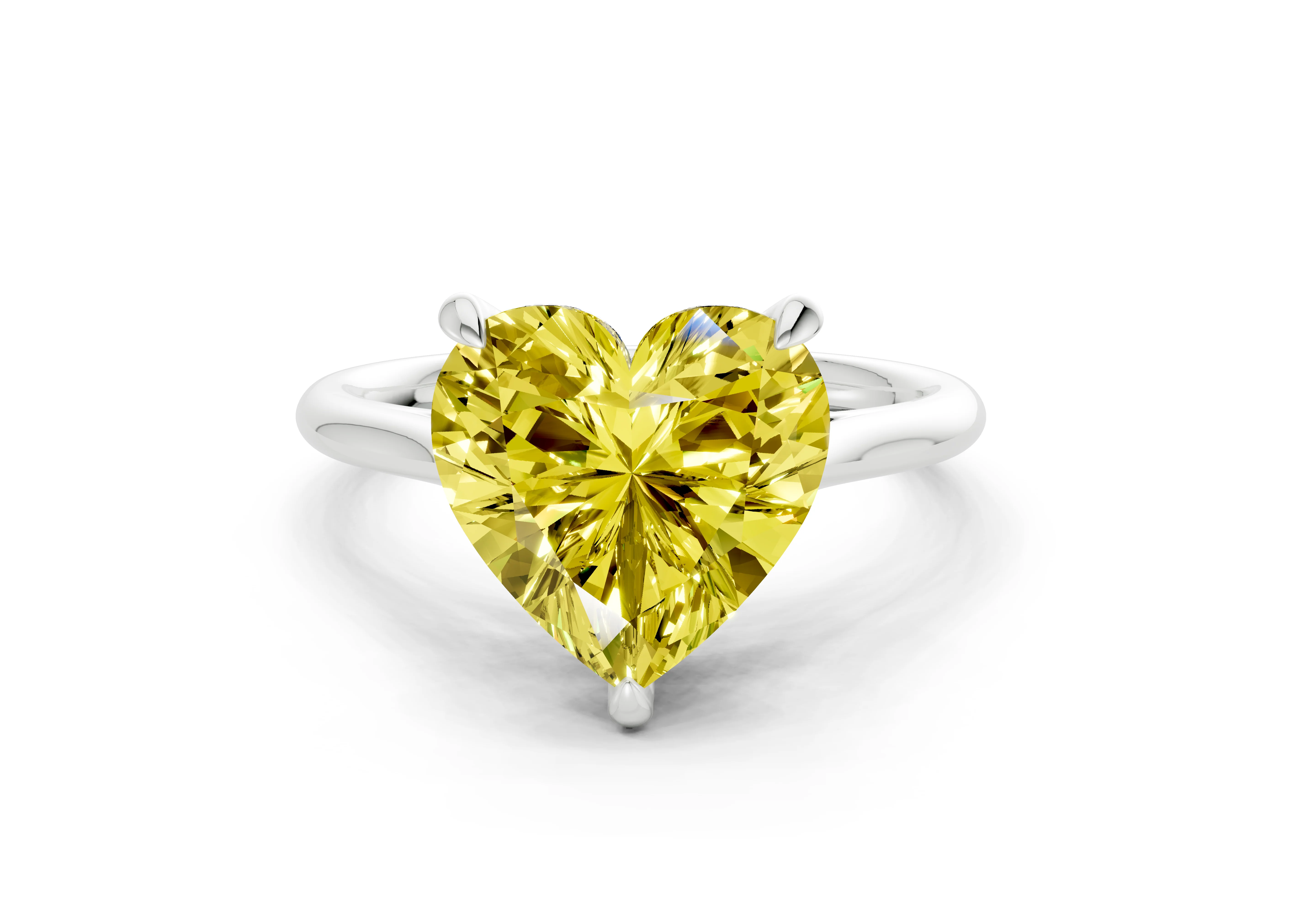 Piper Yellow Diamond Solitaire Heart Cut 2mm Engagement Ring - Image 7