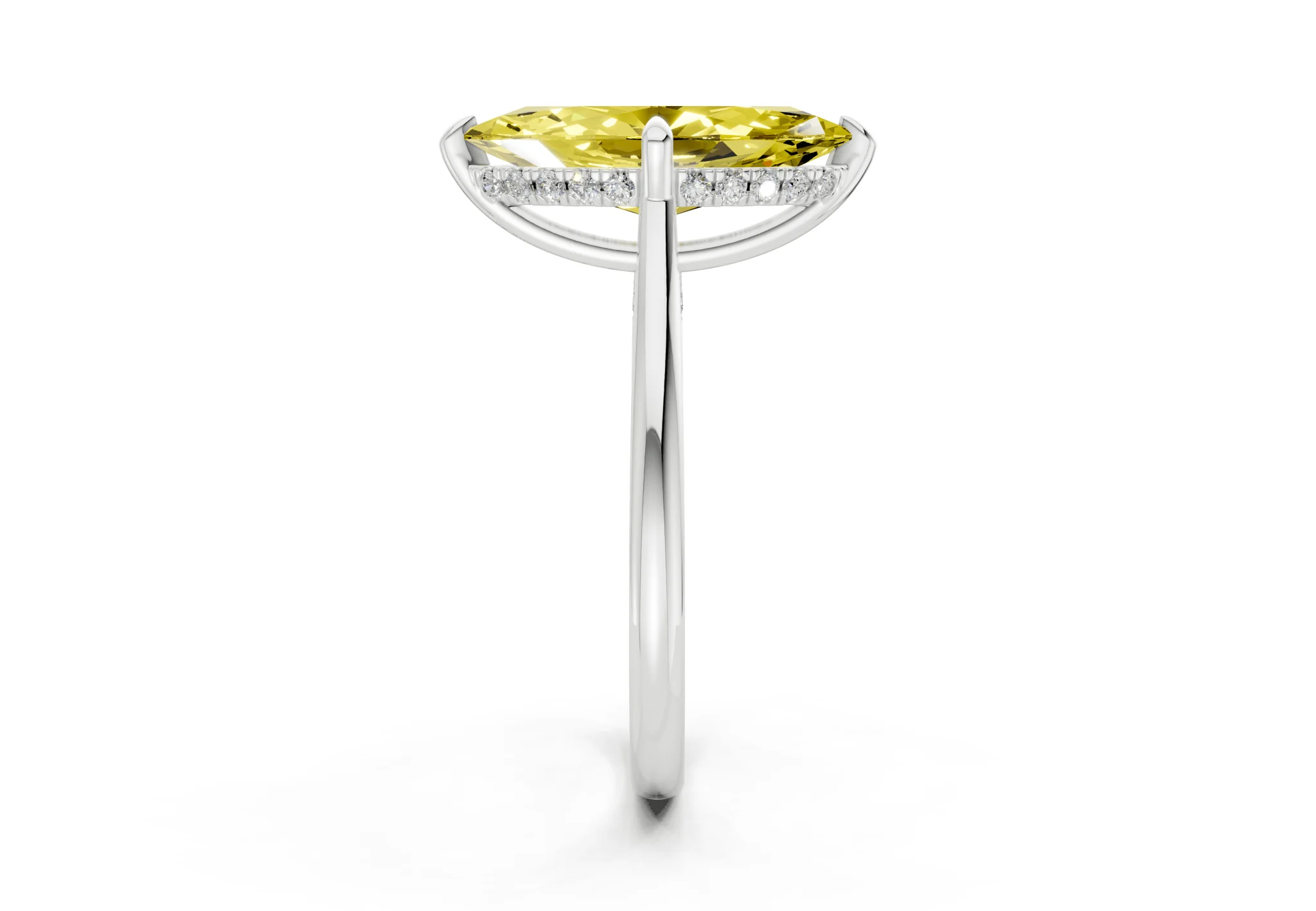Piper Yellow Diamond Solitaire Marquise Cut 2.2mm Engagement Ring - Image 9