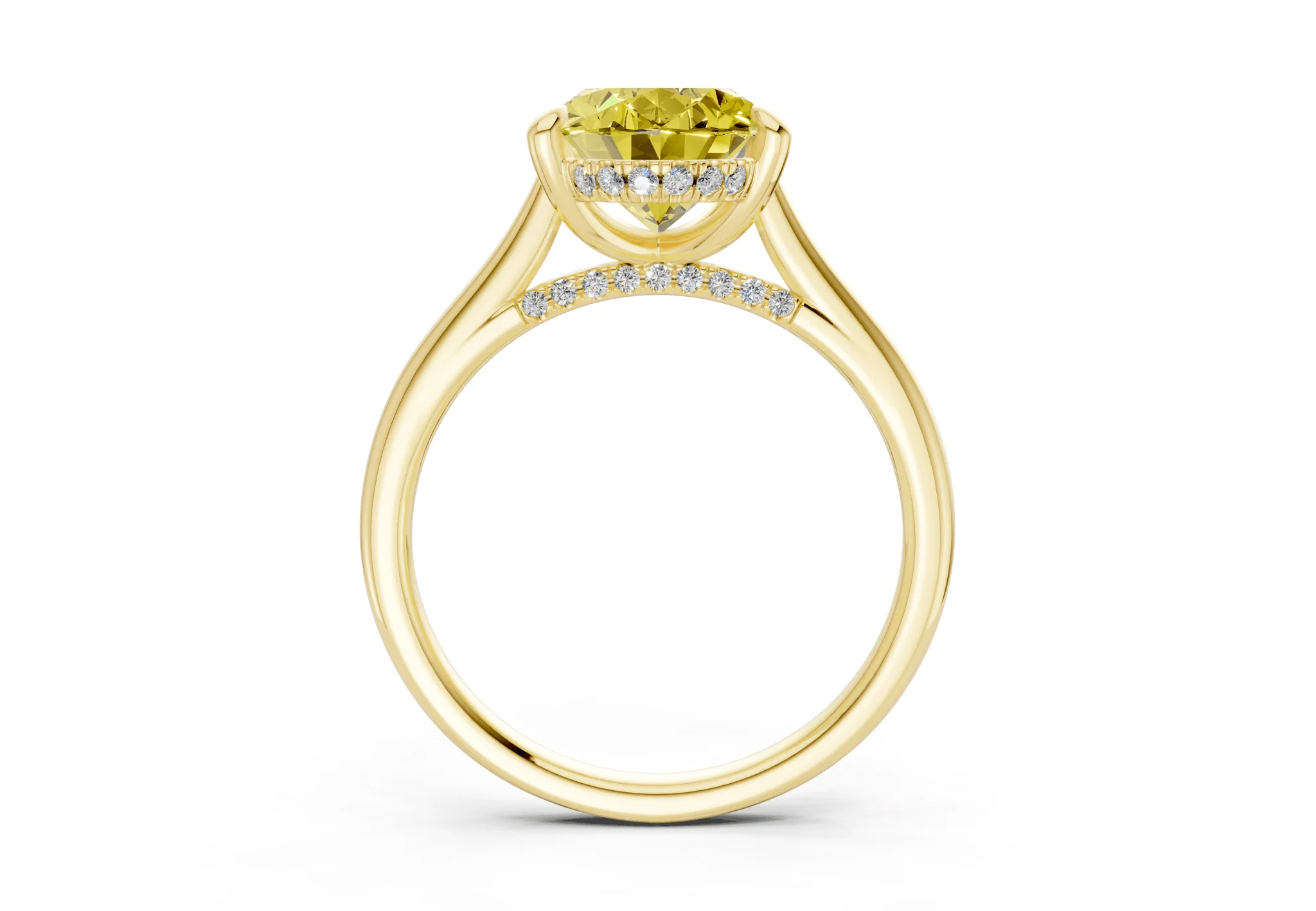 Piper Yellow Diamond Solitaire Oval Cut 2mm Engagement Ring - Image 2