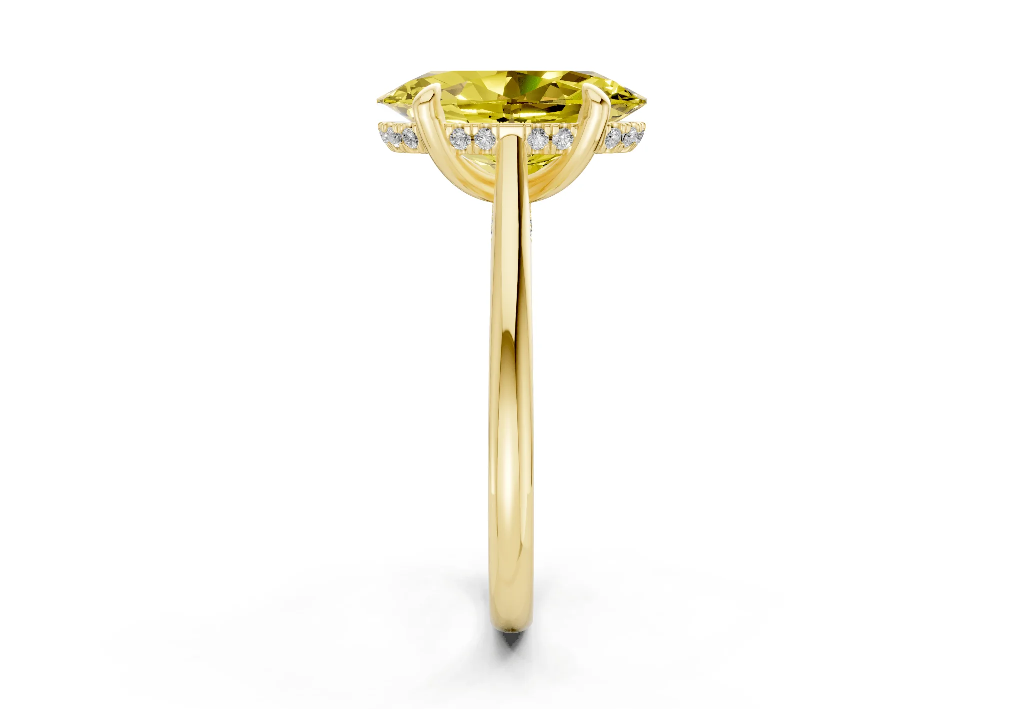 Piper Yellow Diamond Solitaire Oval Cut 2mm Engagement Ring - Image 3