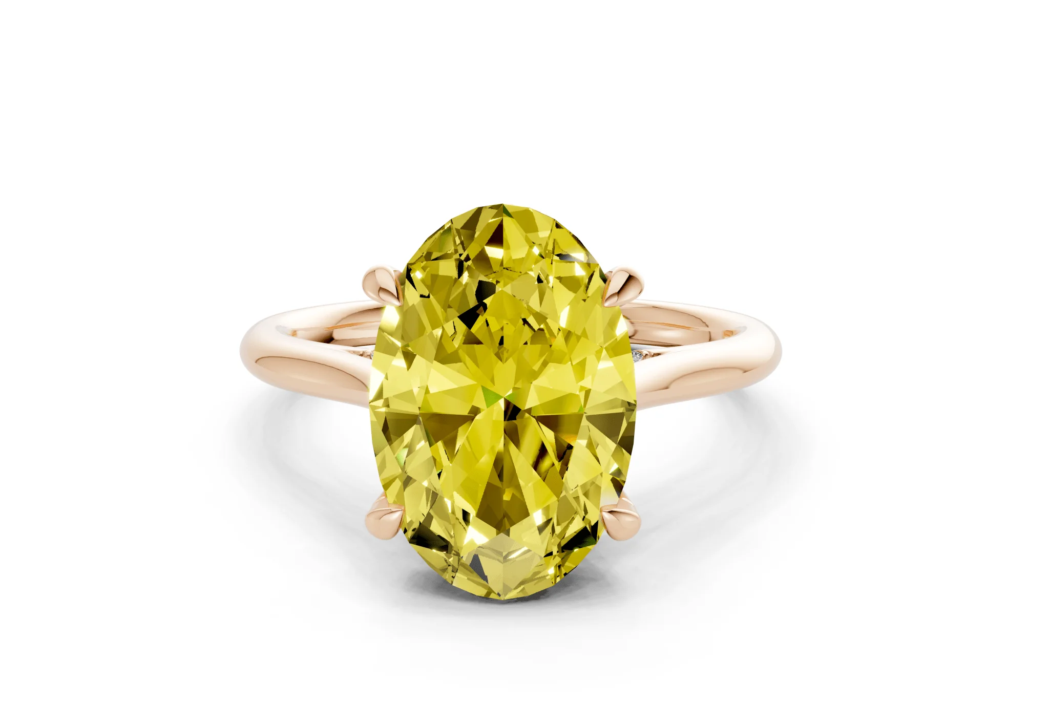 Piper Yellow Diamond Solitaire Oval Cut 2mm Engagement Ring - Image 4