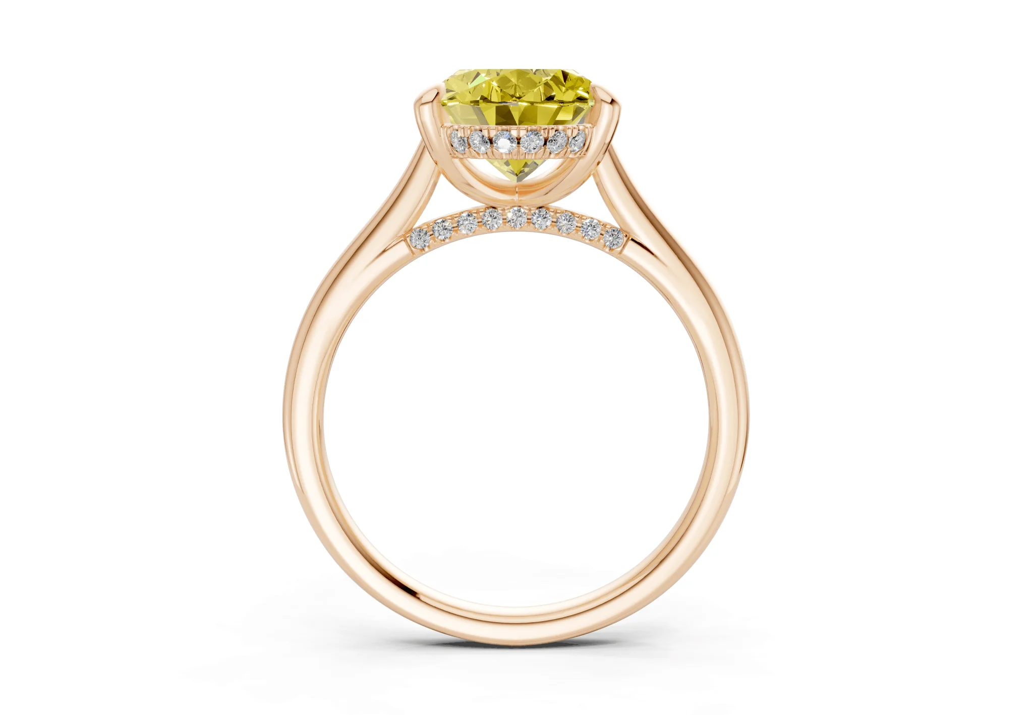 Piper Yellow Diamond Solitaire Oval Cut 2mm Engagement Ring - Image 5
