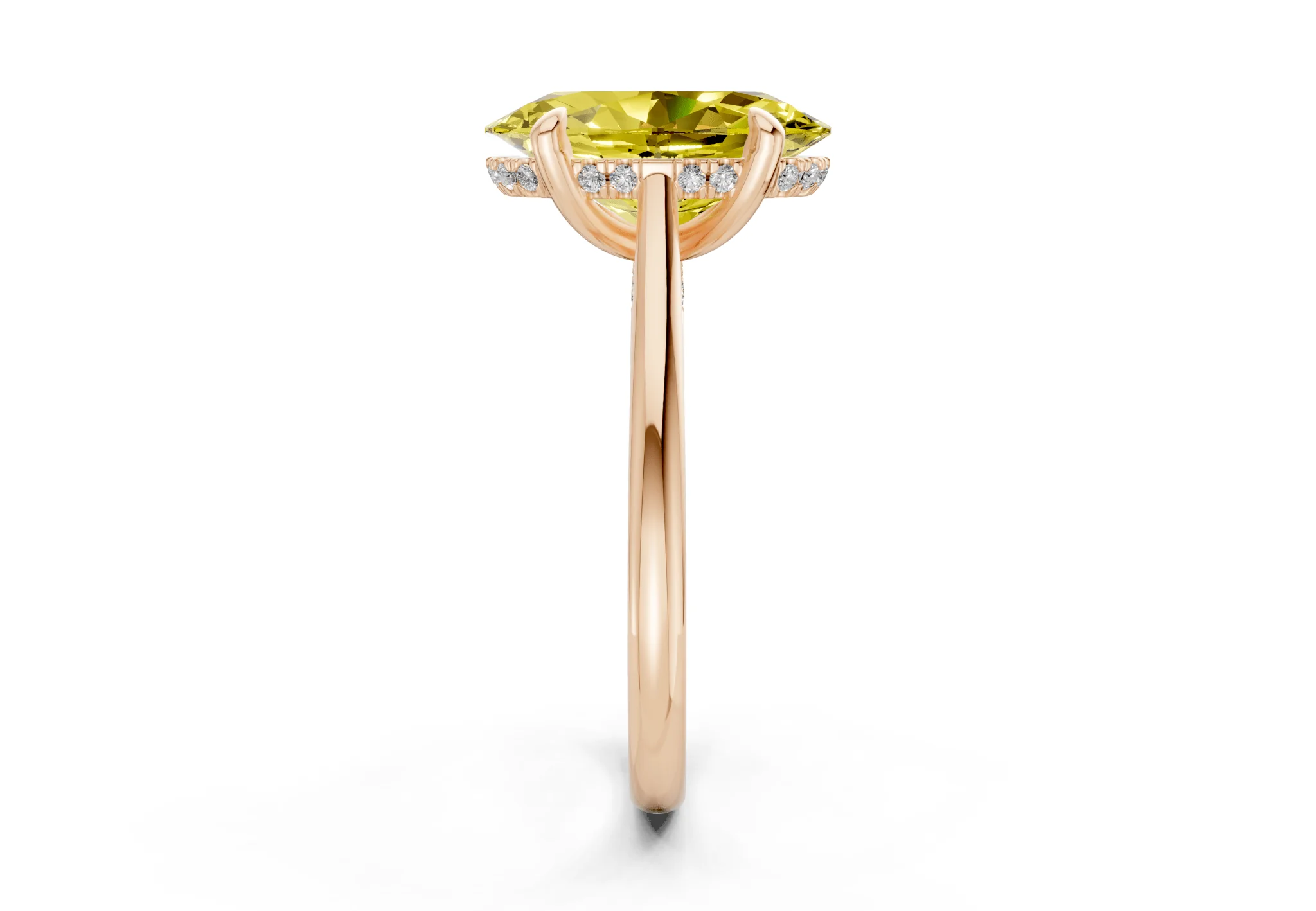 Piper Yellow Diamond Solitaire Oval Cut 2mm Engagement Ring - Image 6