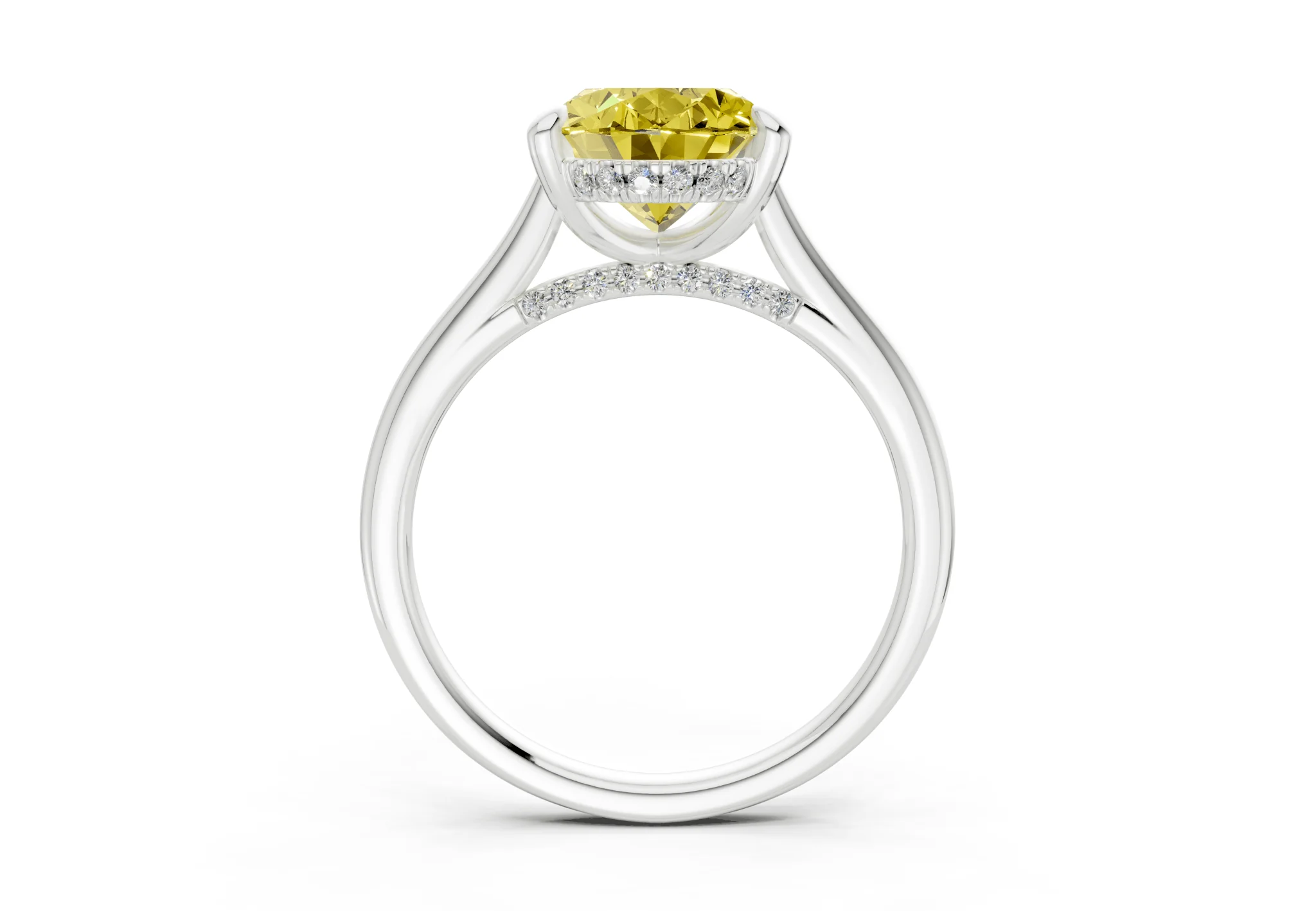 Piper Yellow Diamond Solitaire Oval Cut 2mm Engagement Ring - Image 8