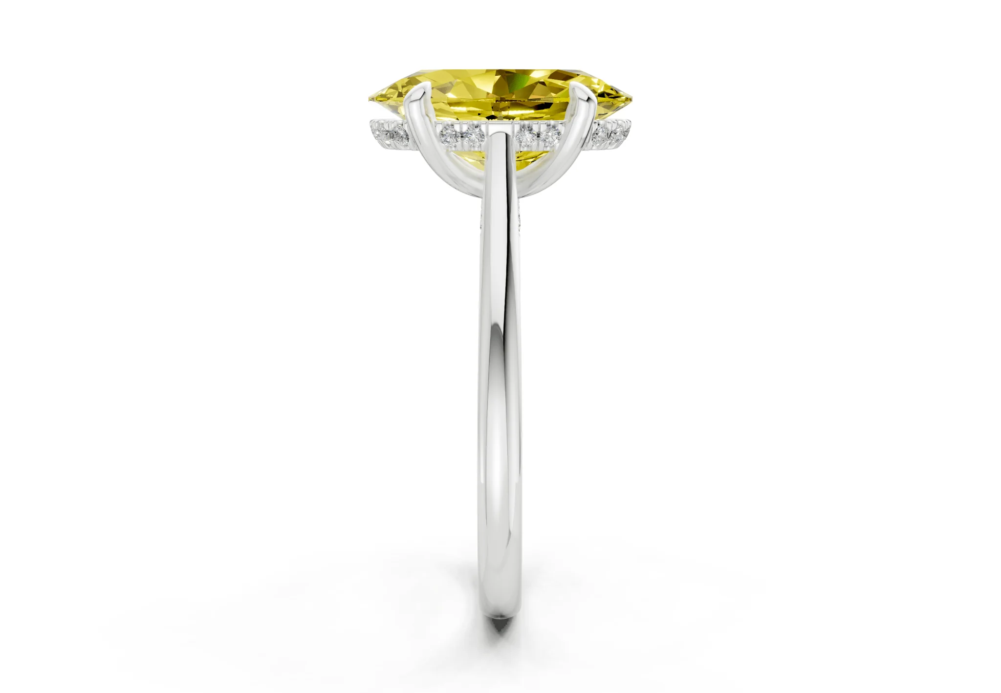Piper Yellow Diamond Solitaire Oval Cut 2mm Engagement Ring - Image 9