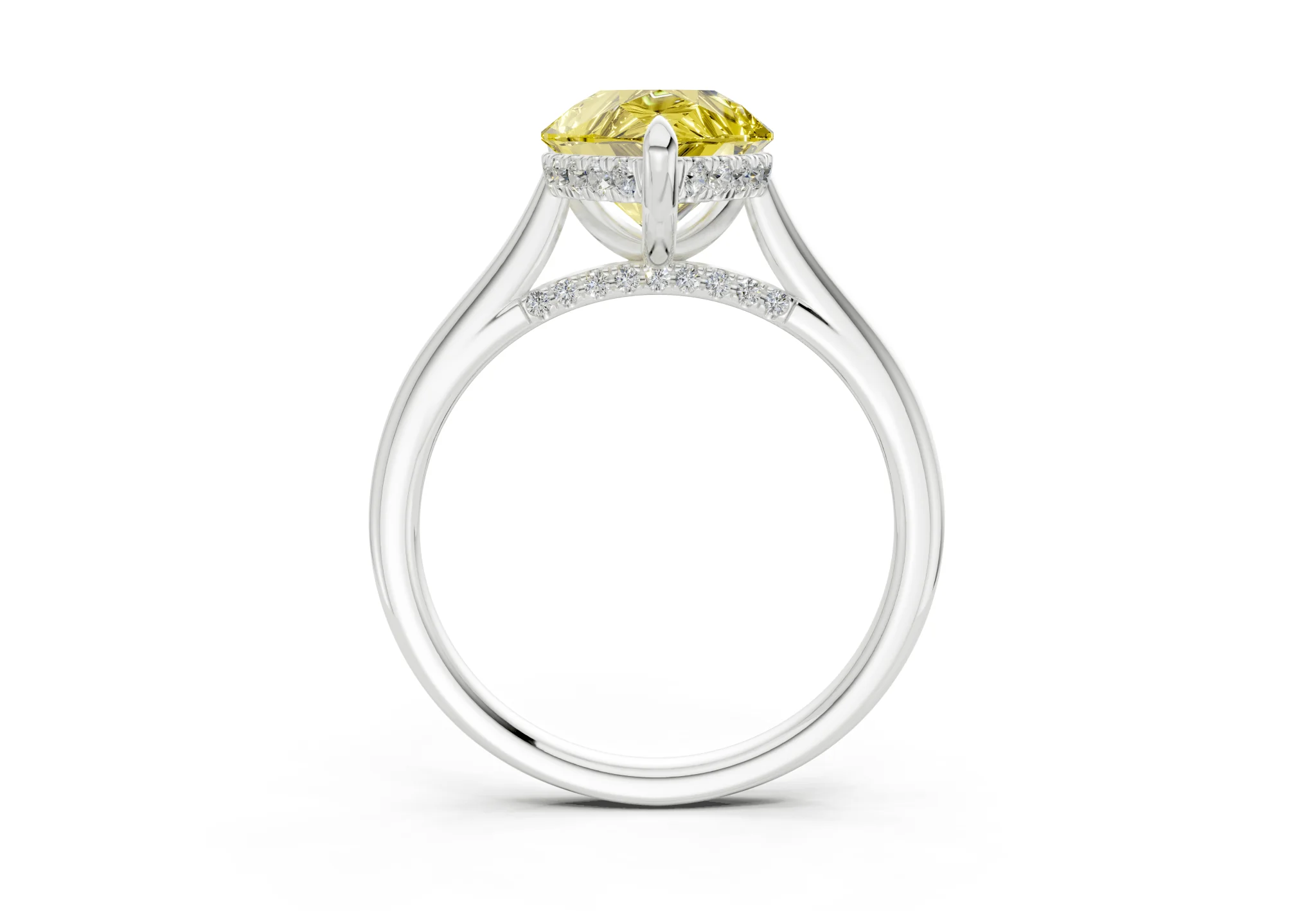 Piper Yellow Diamond Solitaire Pear Cut 1.8mm Engagement Ring - Image 8