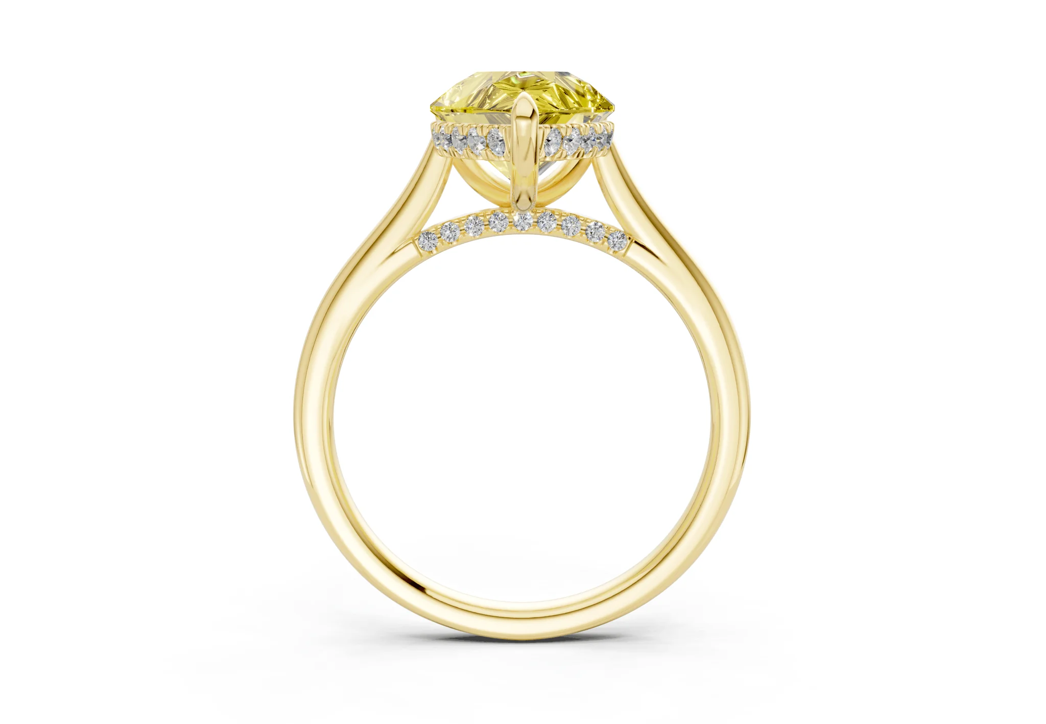 Piper Yellow Diamond Solitaire Pear Cut 2.3mm Engagement Ring - Image 2