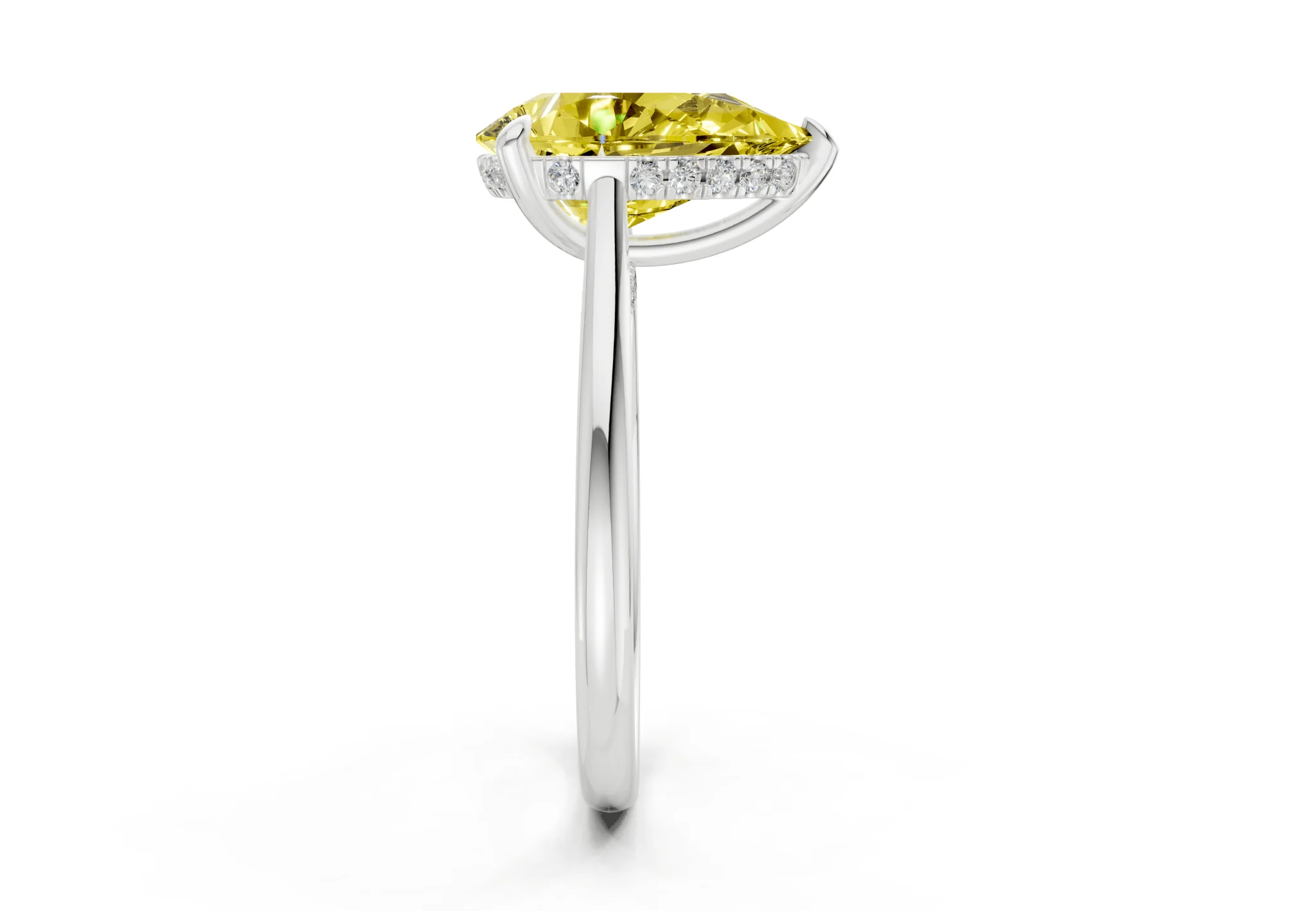Piper Yellow Diamond Solitaire Pear Cut 2.3mm Engagement Ring - Image 9