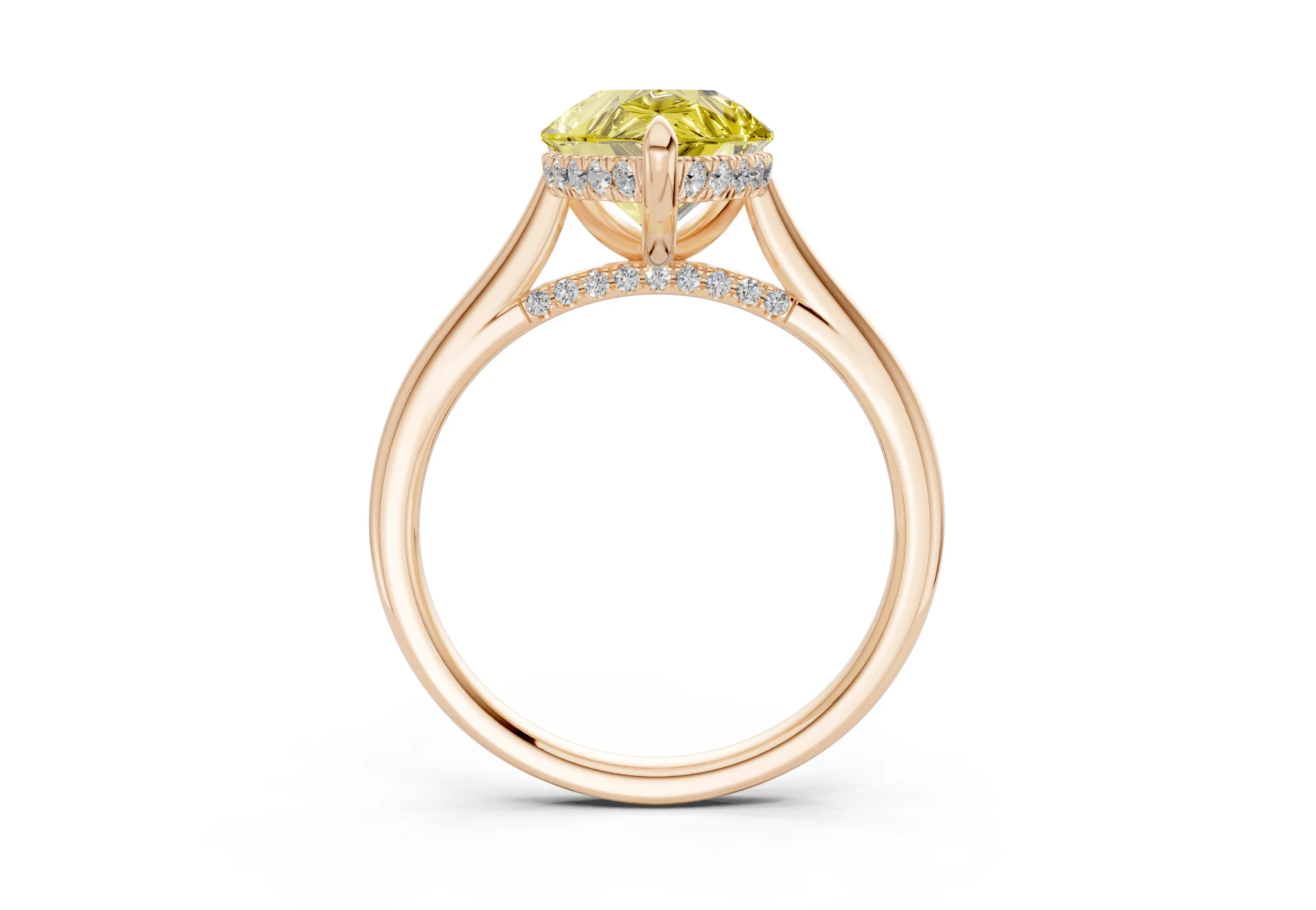 Piper Yellow Diamond Solitaire Pear Cut 2mm Engagement Ring - Image 5