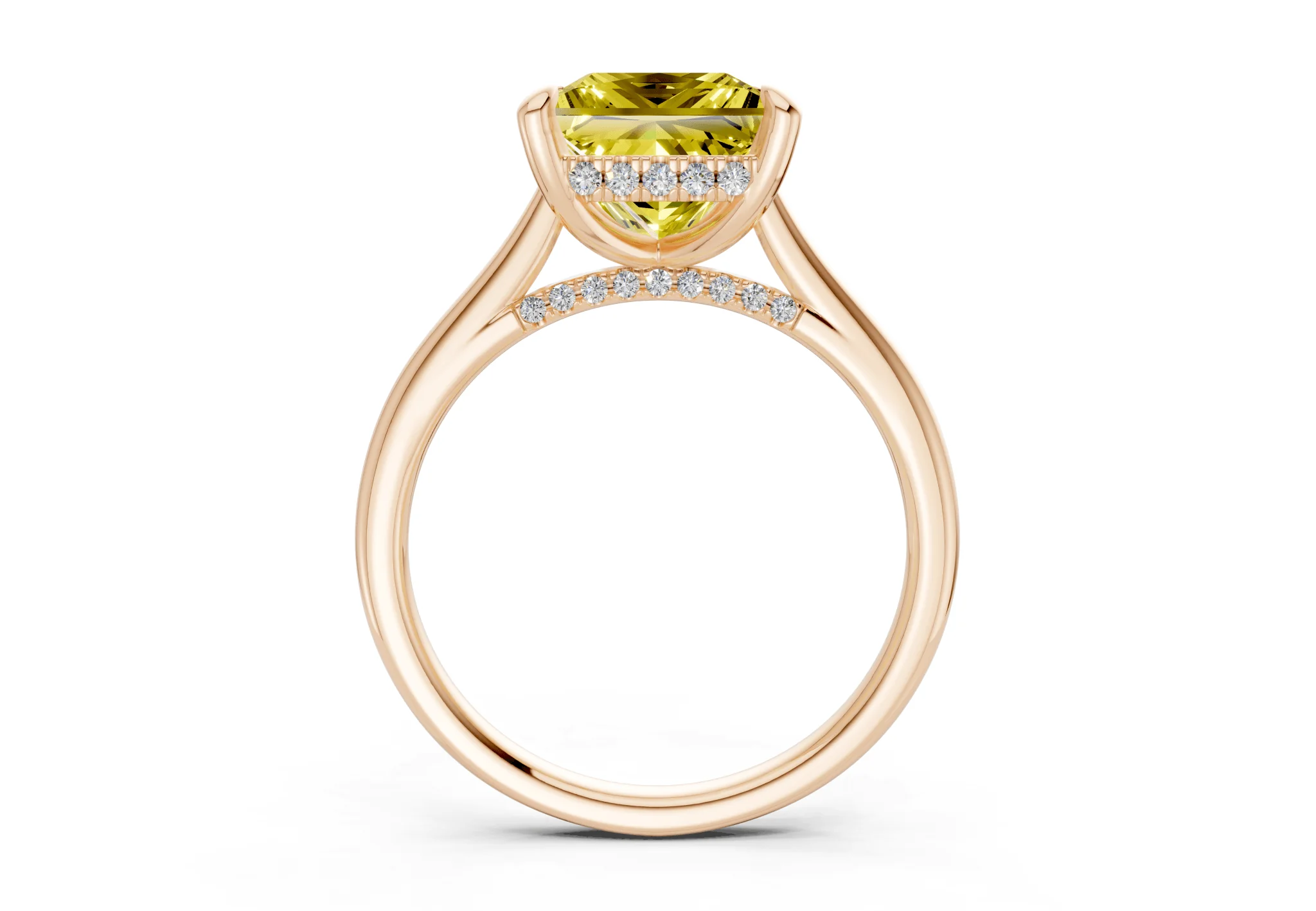 Piper Yellow Diamond Solitaire Princess Cut 2mm Engagement Ring - Image 5