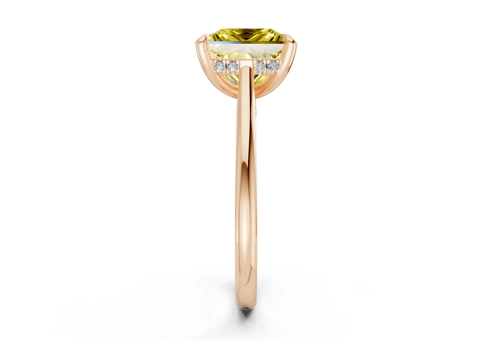 Piper Yellow Diamond Solitaire Princess Cut 2mm Engagement Ring - Image 6