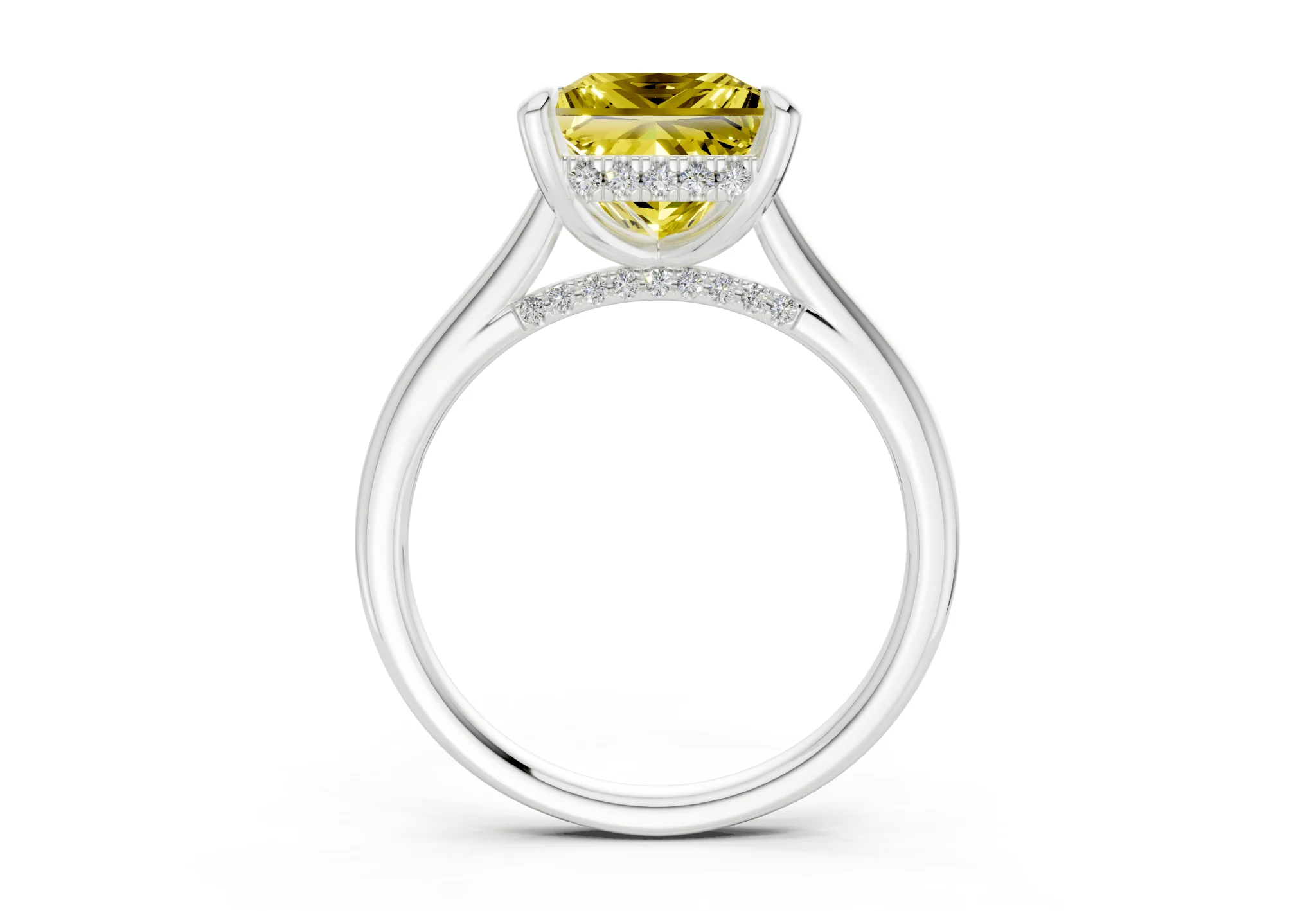 Piper Yellow Diamond Solitaire Princess Cut 2mm Engagement Ring - Image 8