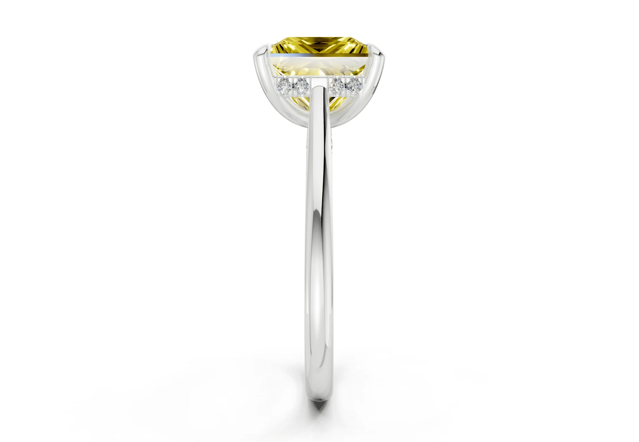 Piper Yellow Diamond Solitaire Princess Cut 2mm Engagement Ring - Image 9