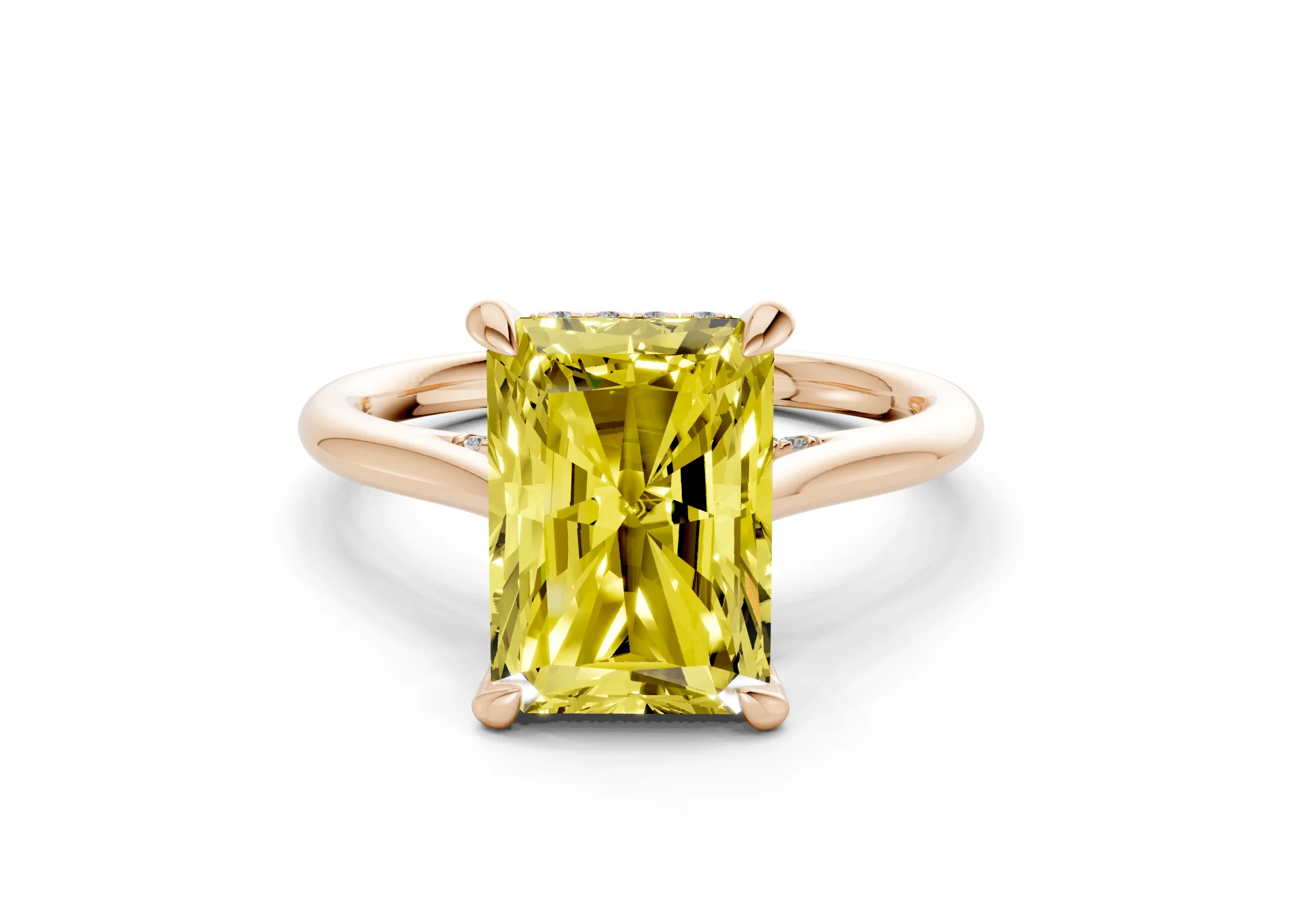 Piper Yellow Diamond Solitaire Radiant Cut 1.8mm Engagement Ring - Image 4