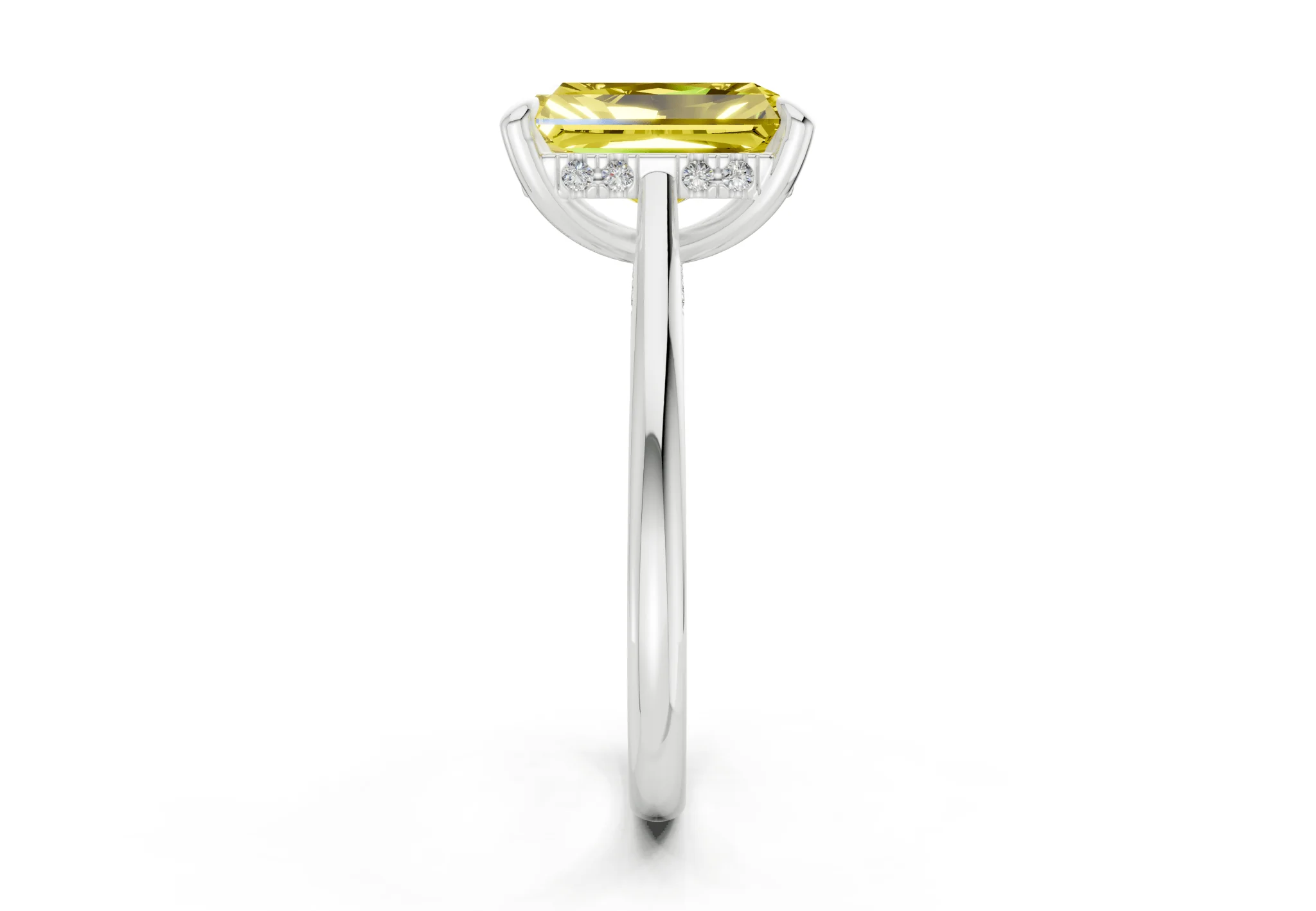 Piper Yellow Diamond Solitaire Radiant Cut 2.2mm Engagement Ring - Image 9