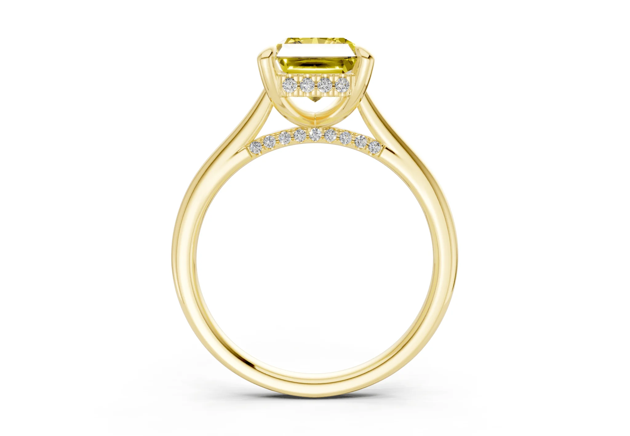 Piper Yellow Diamond Solitaire Radiant Cut 2mm Engagement Ring - Image 2