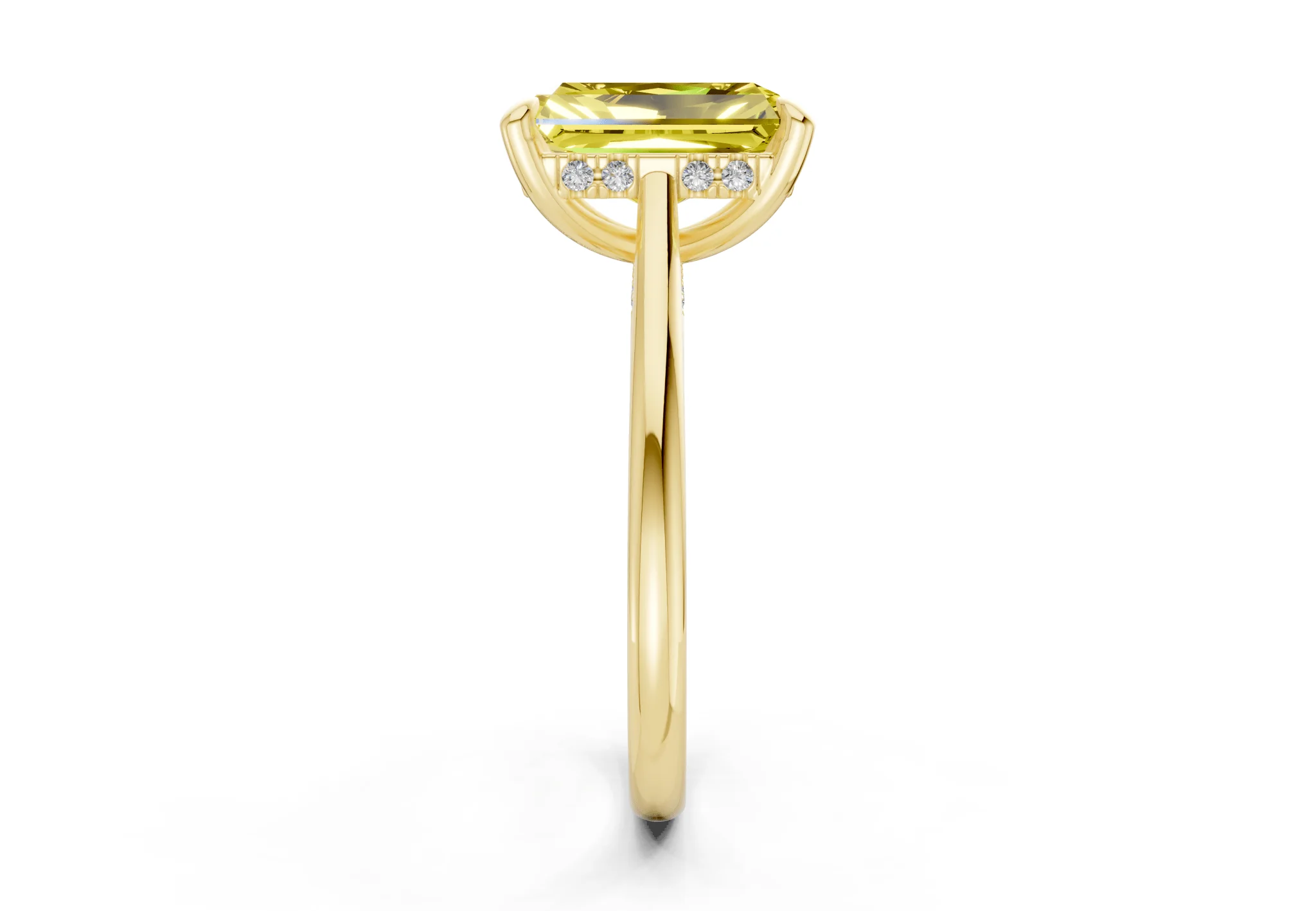 Piper Yellow Diamond Solitaire Radiant Cut 2mm Engagement Ring - Image 3