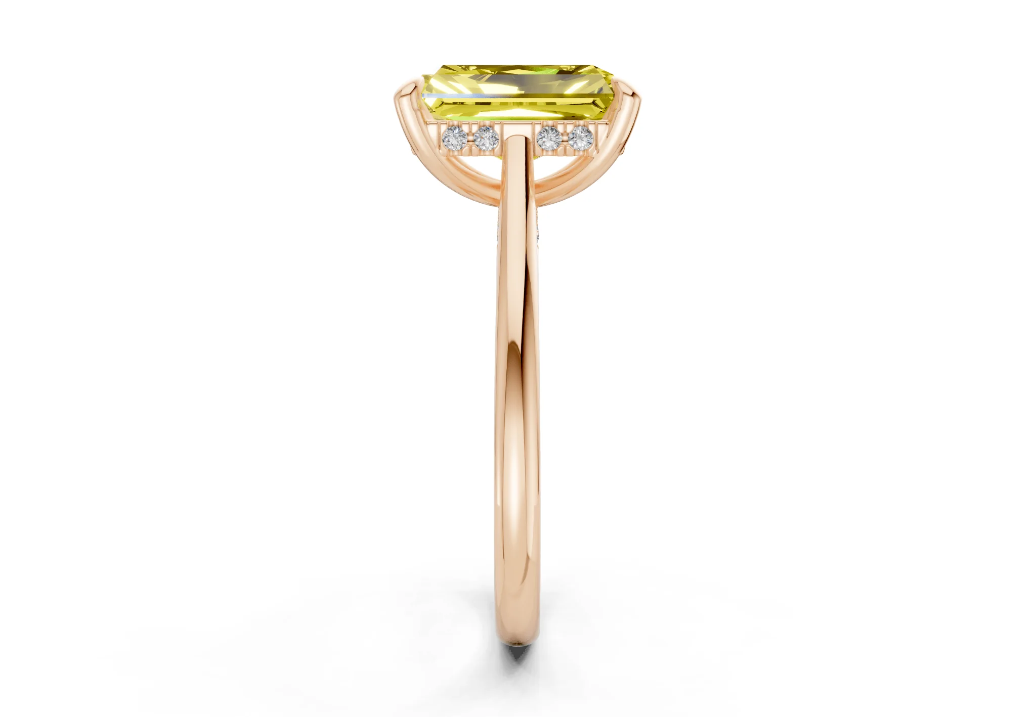 Piper Yellow Diamond Solitaire Radiant Cut 2mm Engagement Ring - Image 6