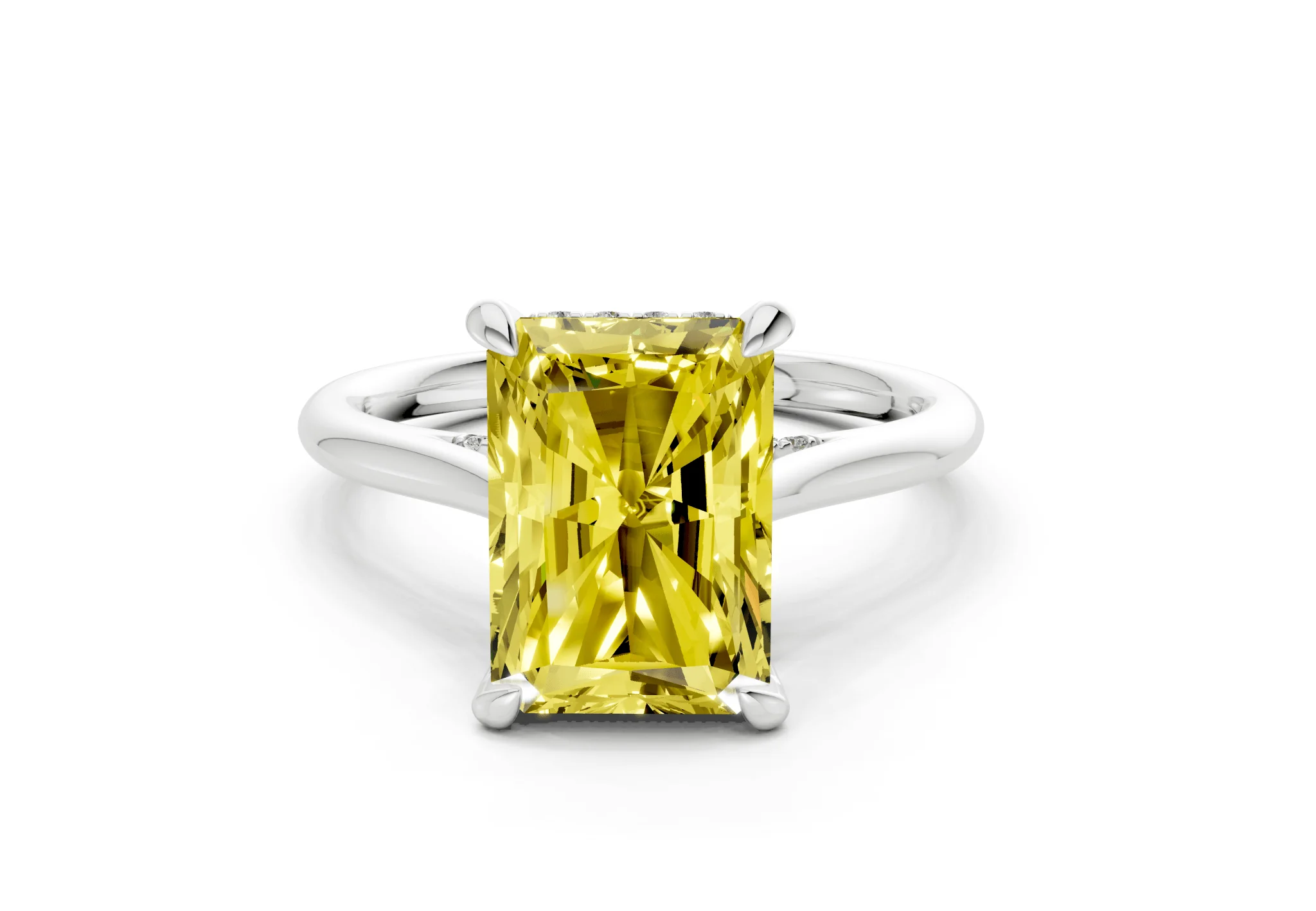 Piper Yellow Diamond Solitaire Radiant Cut 2mm Engagement Ring - Image 7