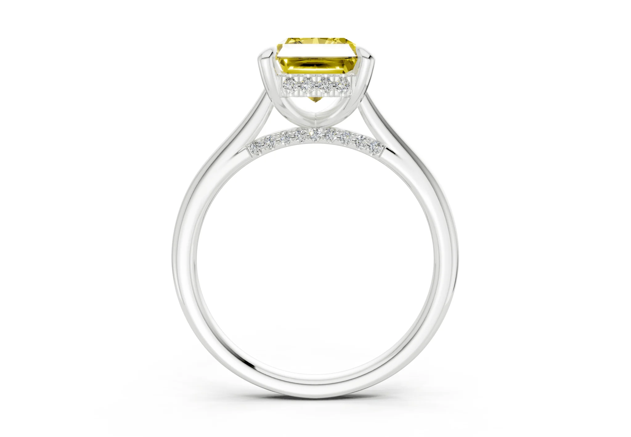 Piper Yellow Diamond Solitaire Radiant Cut 2mm Engagement Ring - Image 8